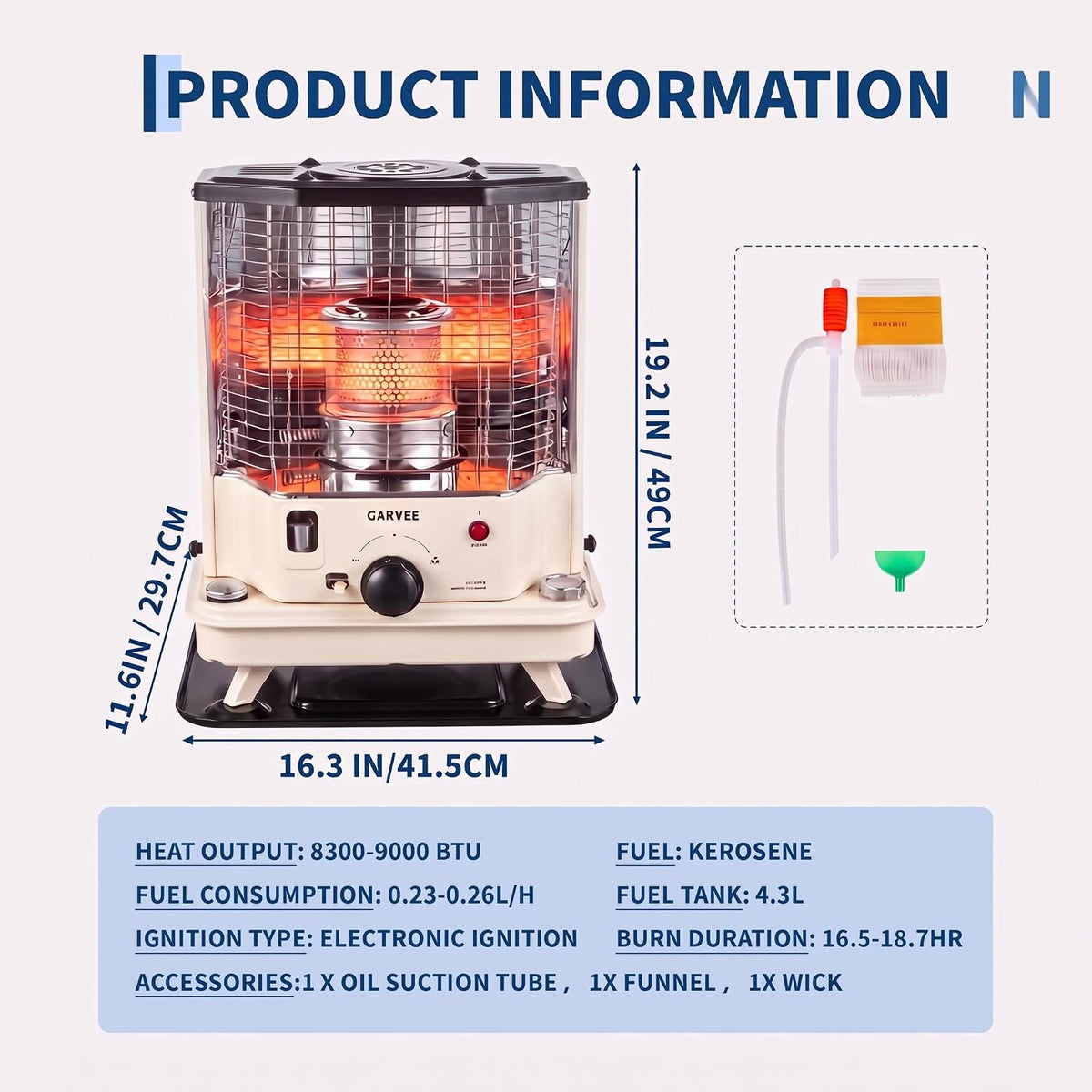 Riedhoff Portable Kerosene Heater, with Stove Top