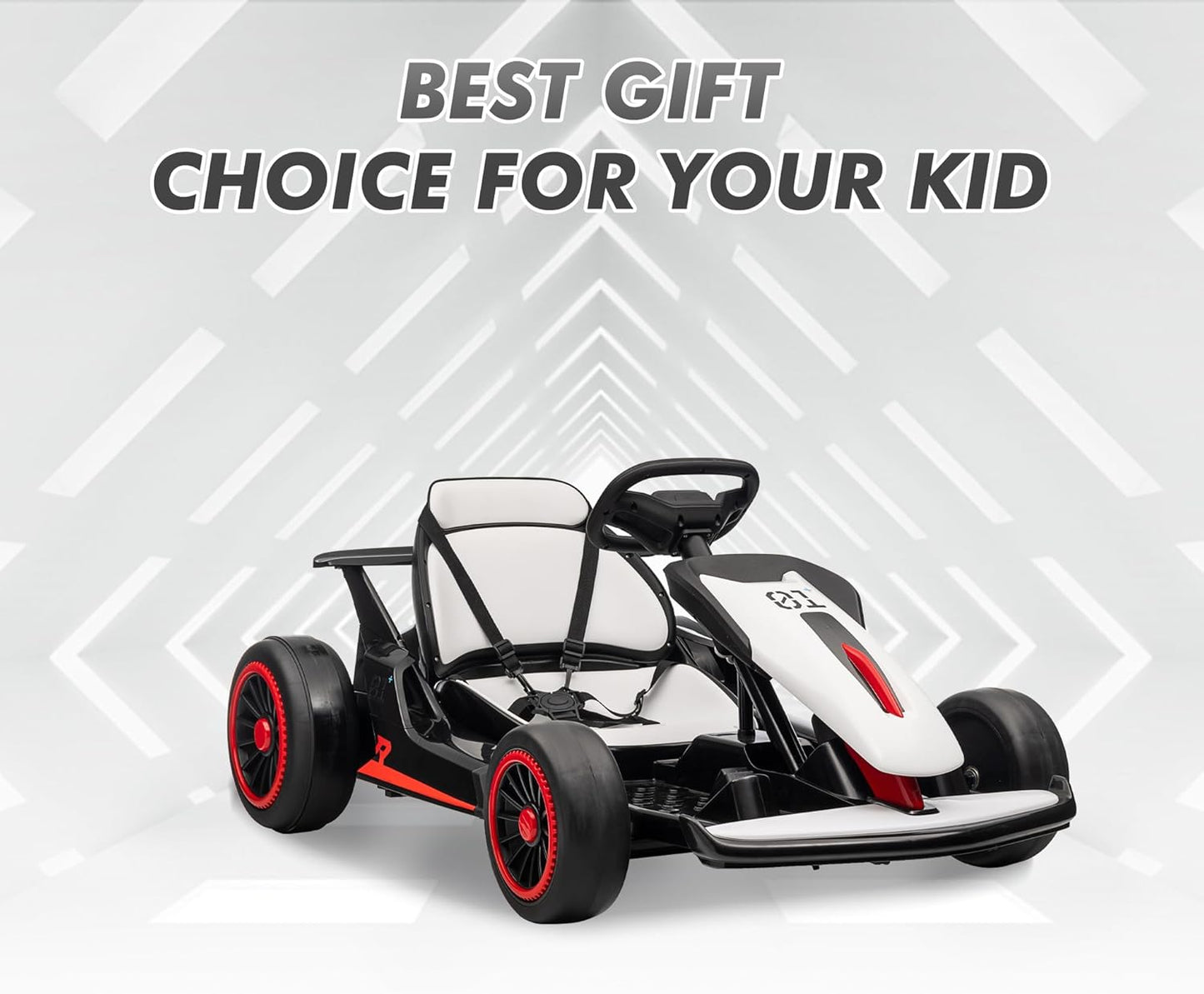 Garvee Kids Electric Drift Go-Kart, 24V 7AH Battery, 2*150W Motors, Outdoor Ride On Toy