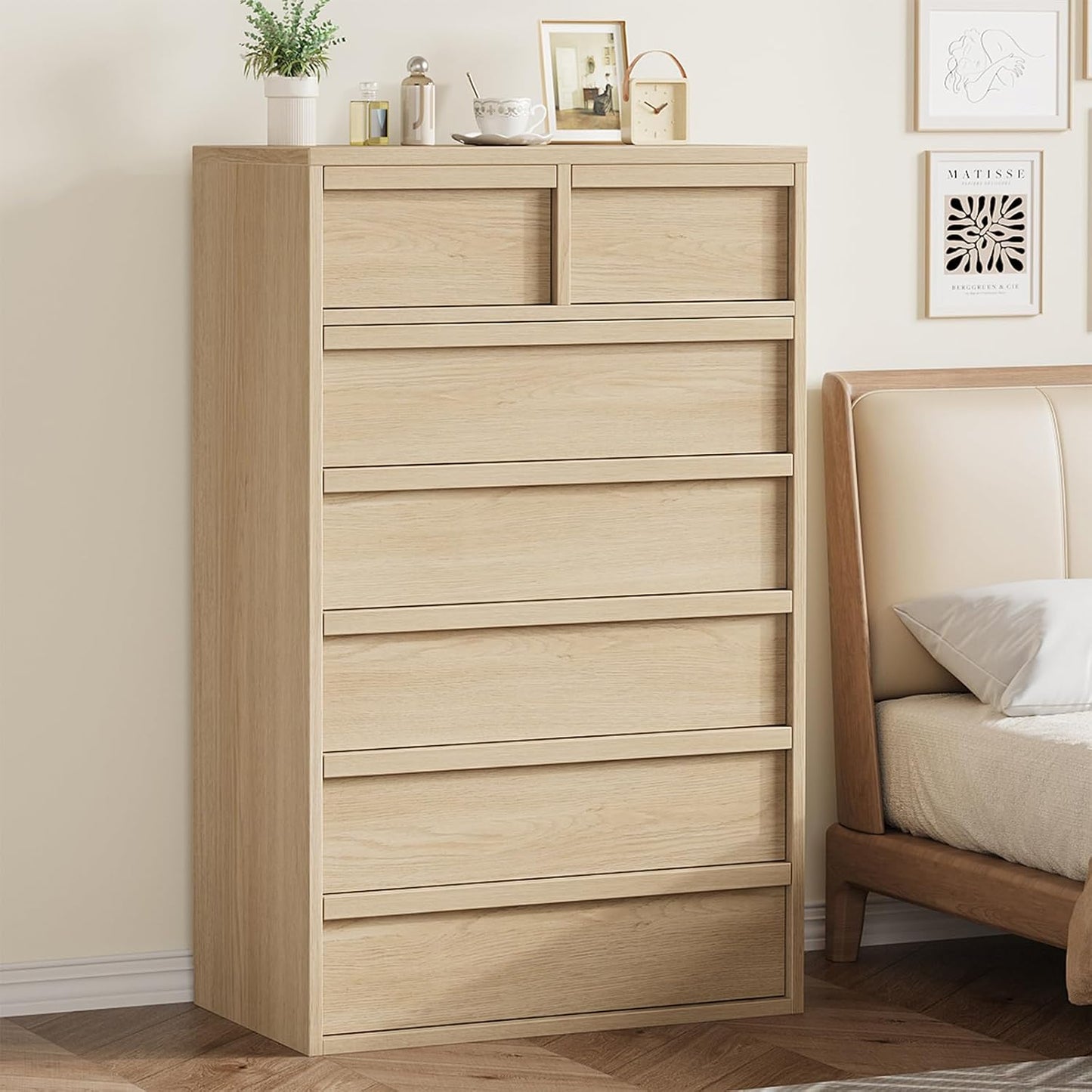 Garvee Vertical Chest of Drawers with 7 Drawers, 29.5 x 15.9 x 46.8"
