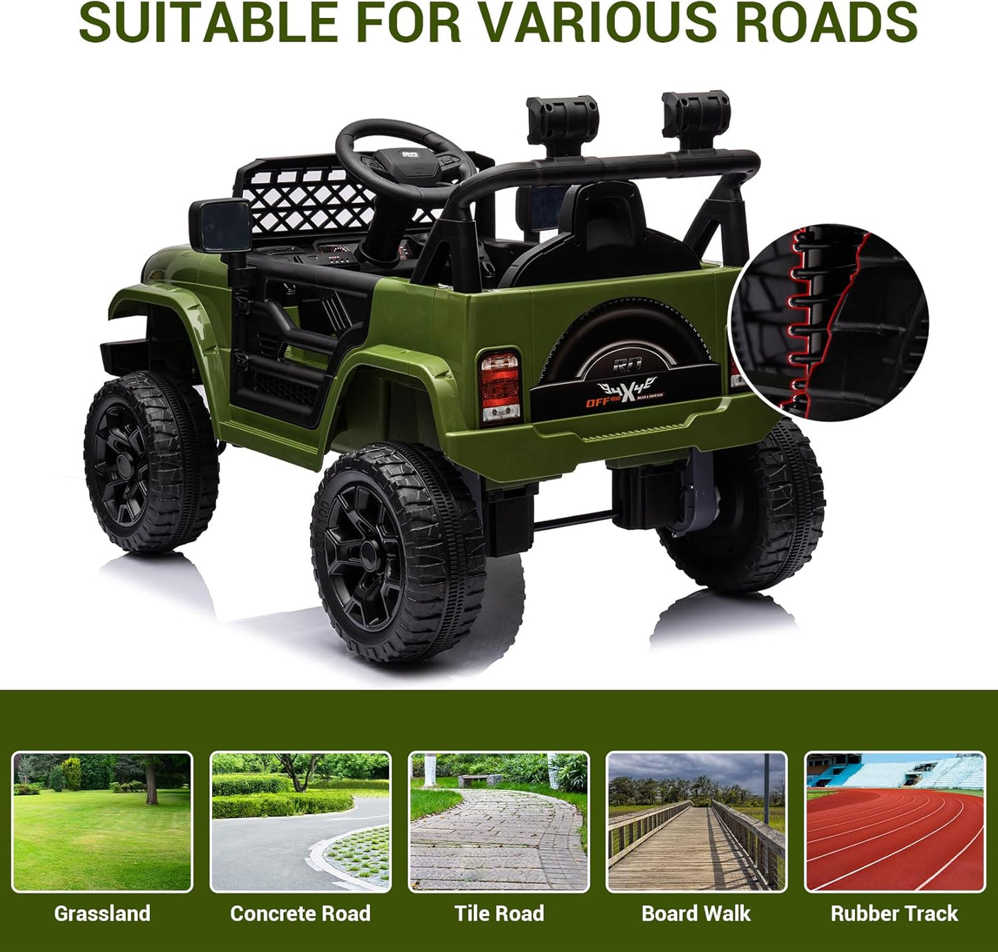 Garvee Kids Ride On Truck Car TR2311 with Remote Controller, LED Lights & Music, Age 3+