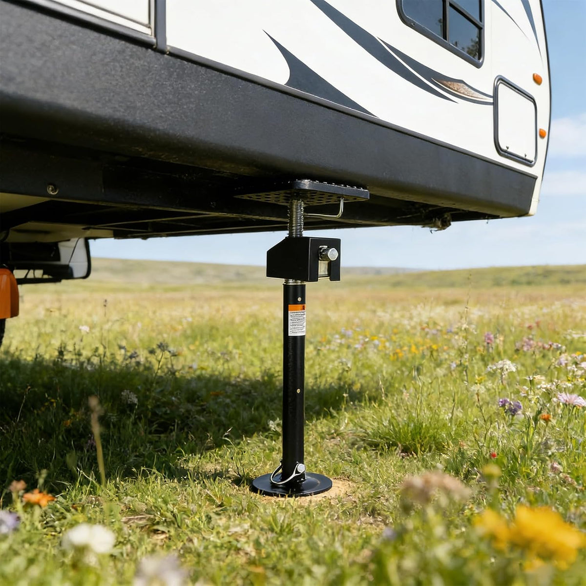 Riedhoff 20" to 49" Steel RV Stabilizers, Adjustable Height, Flat Top Support Block, 5.9" x 5.9" x 49"