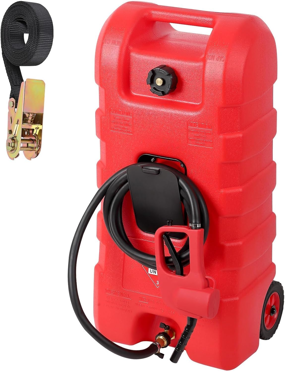 Riedhoff 15.06 Gallon Portable Gas Can, Fluid Transfer Siphon Pump & 10' Delivery Hose