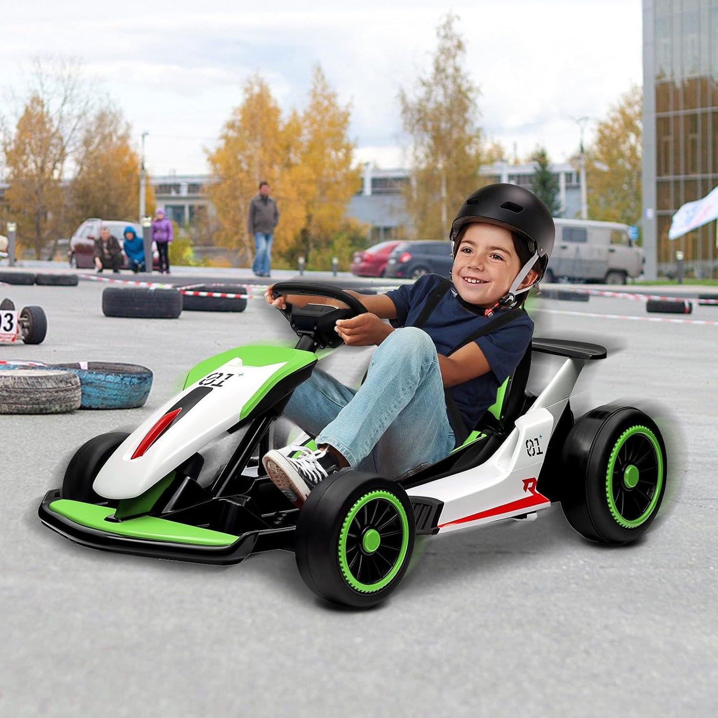 Garvee Kids Electric Drift Go-Kart, 24V 7AH Battery, 2*150W Motors, Outdoor Ride On Toy
