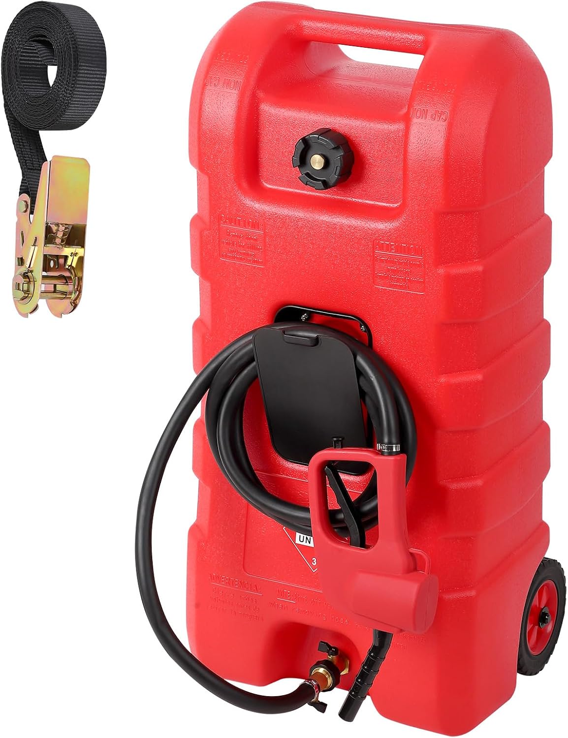 Riedhoff 15.06 Gallon Portable Gas Can, Fluid Transfer Siphon Pump & 10' Delivery Hose