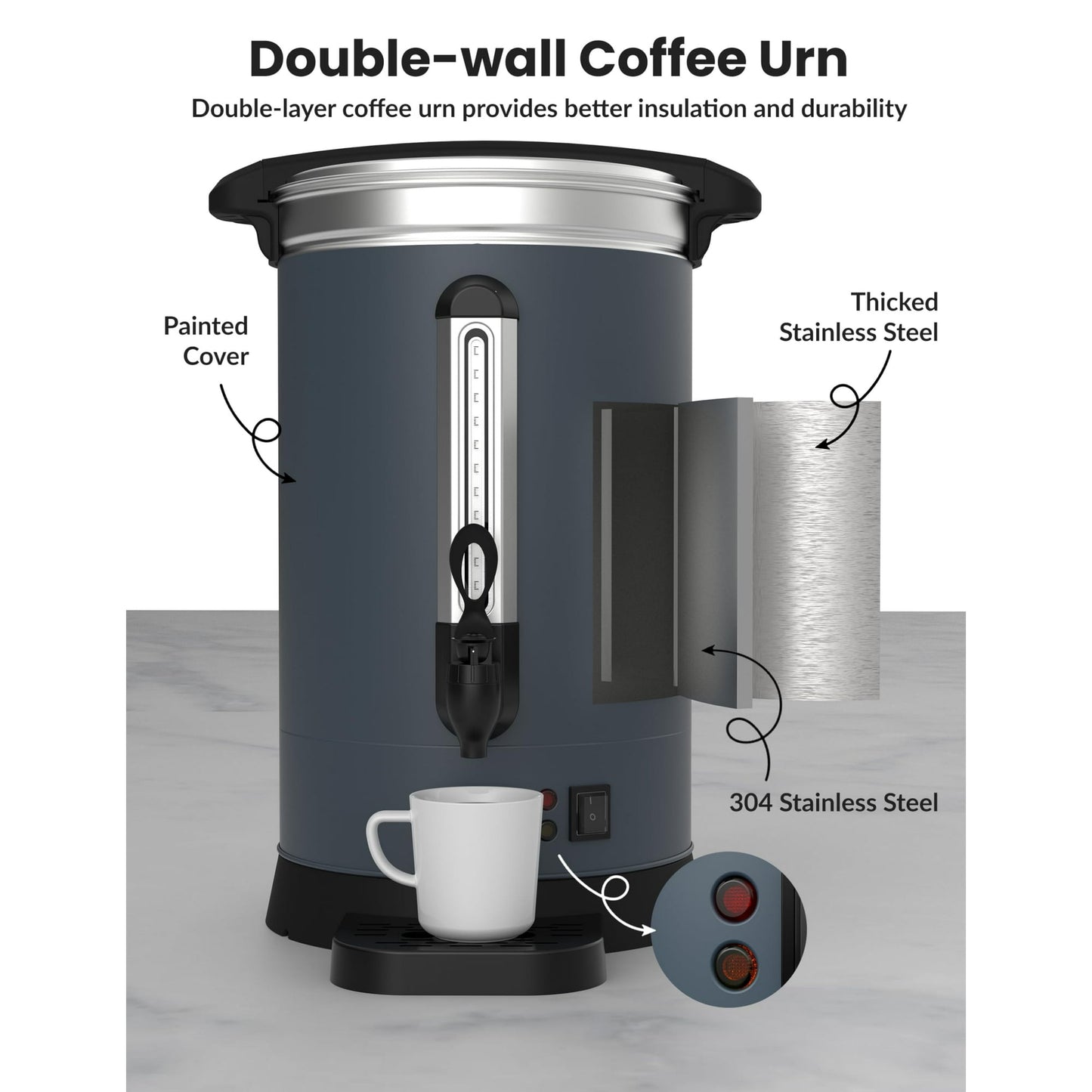 Garvee Stainless Steel Commercial Coffee Urns, Hot Water Dispenser