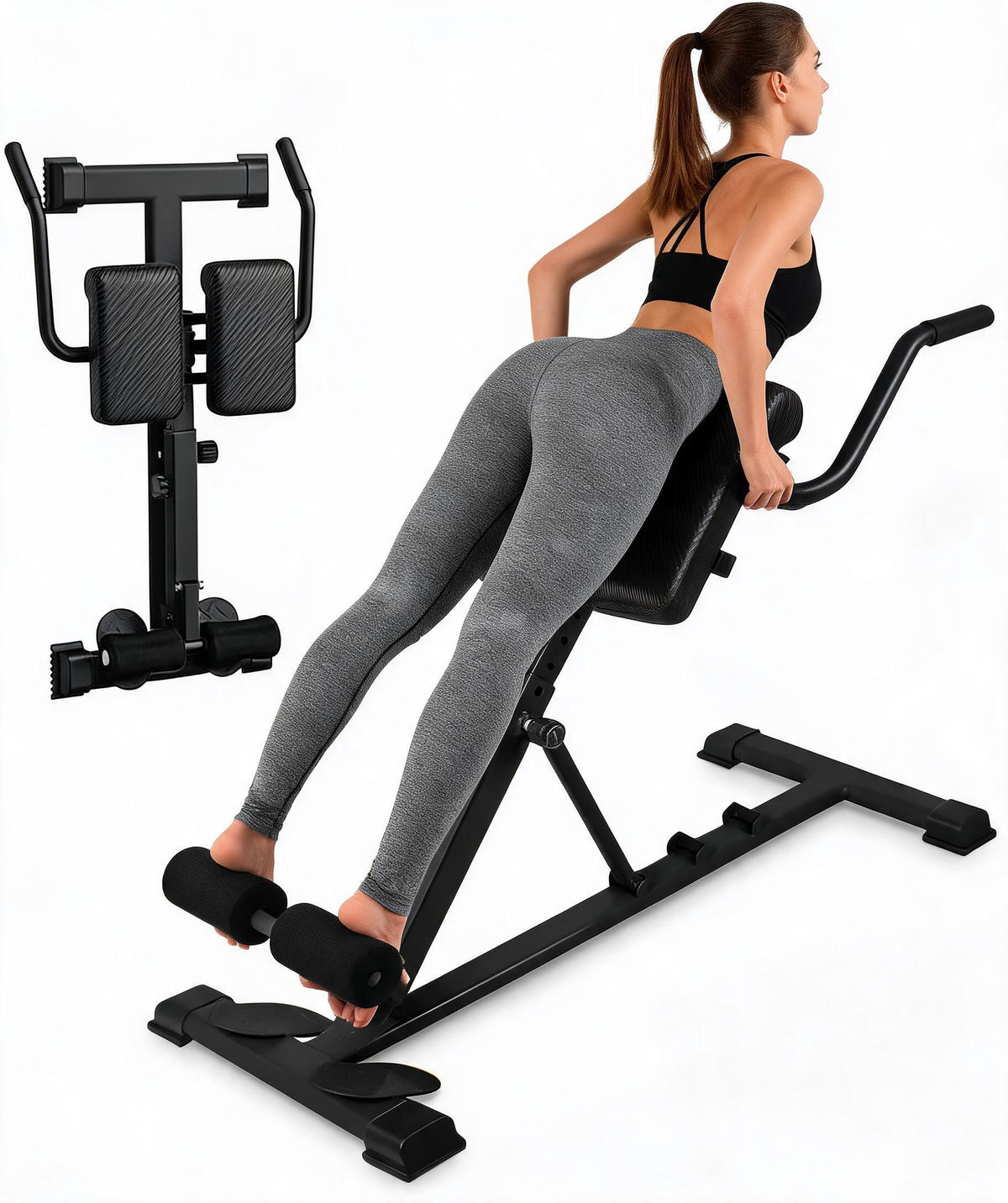 Riedhoff Roman Chair, Adjustable Hyperextension Bench, 25" to 37" Adjustable Height, 330 lbs