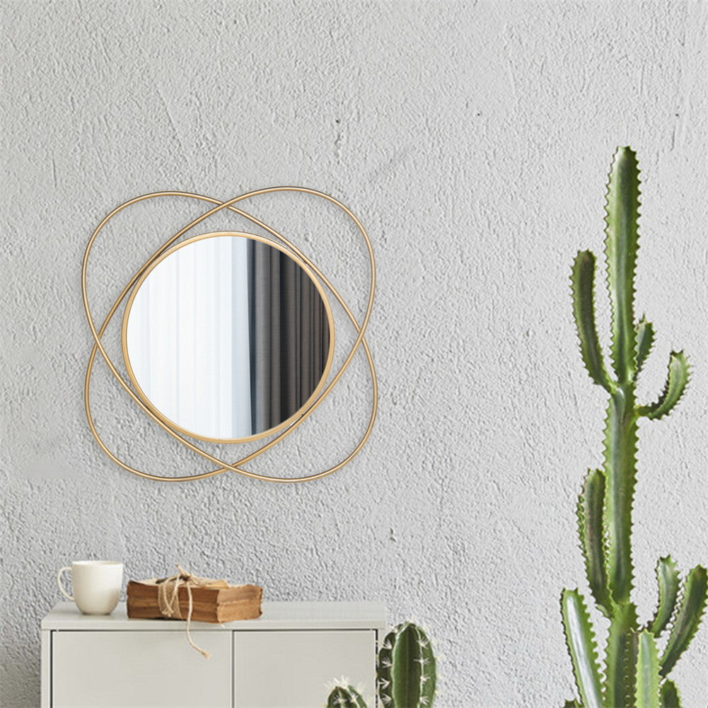 RONSHIN 55.88*4*55.88cm Wall Mirror Lace Round Mirrorlife-size Decorative Golden