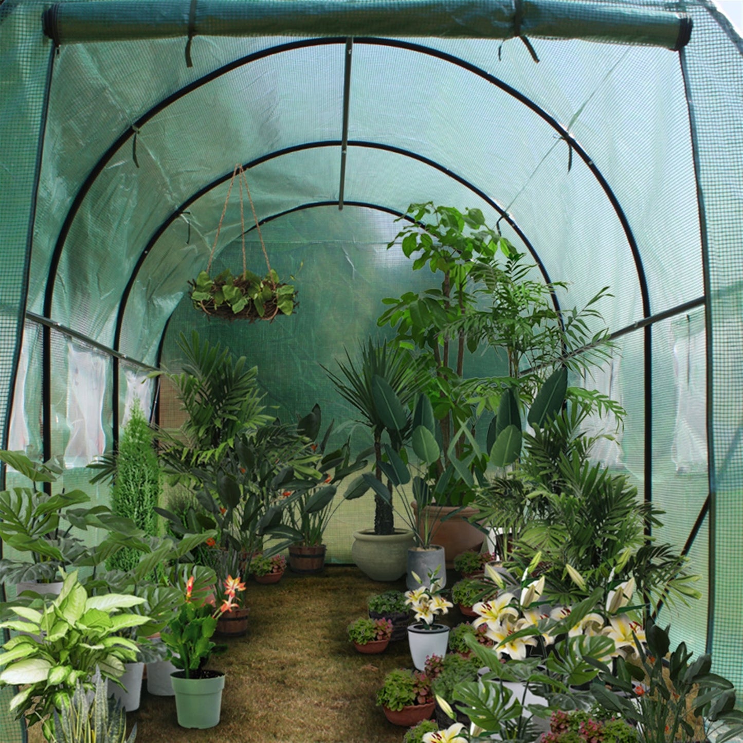 THBOXES 12¡äx7¡äx7¡ä Indoor Outdoor Greenhouse for Garden Patio Backyard Balcony Green