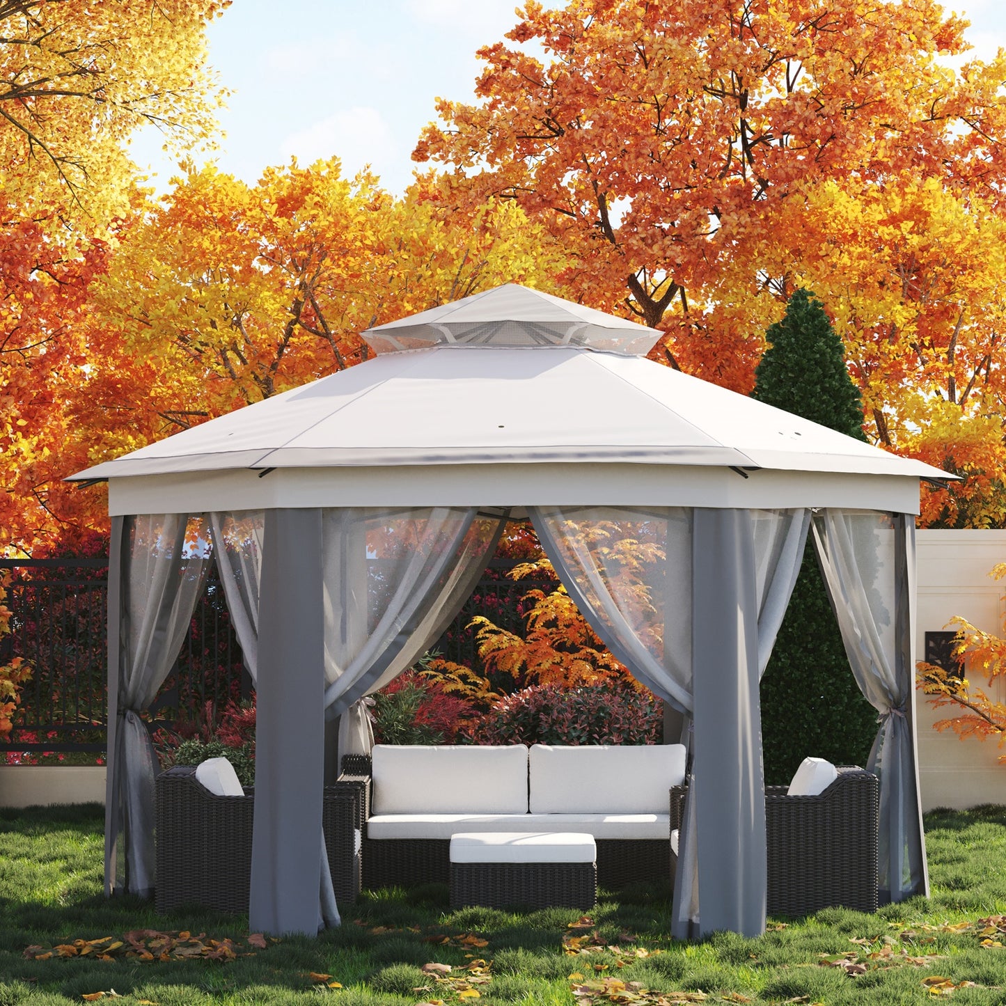 Garvee 79.5" Pop up Gazebo, Adjustable Height with Mosquito Net, Double-Layer