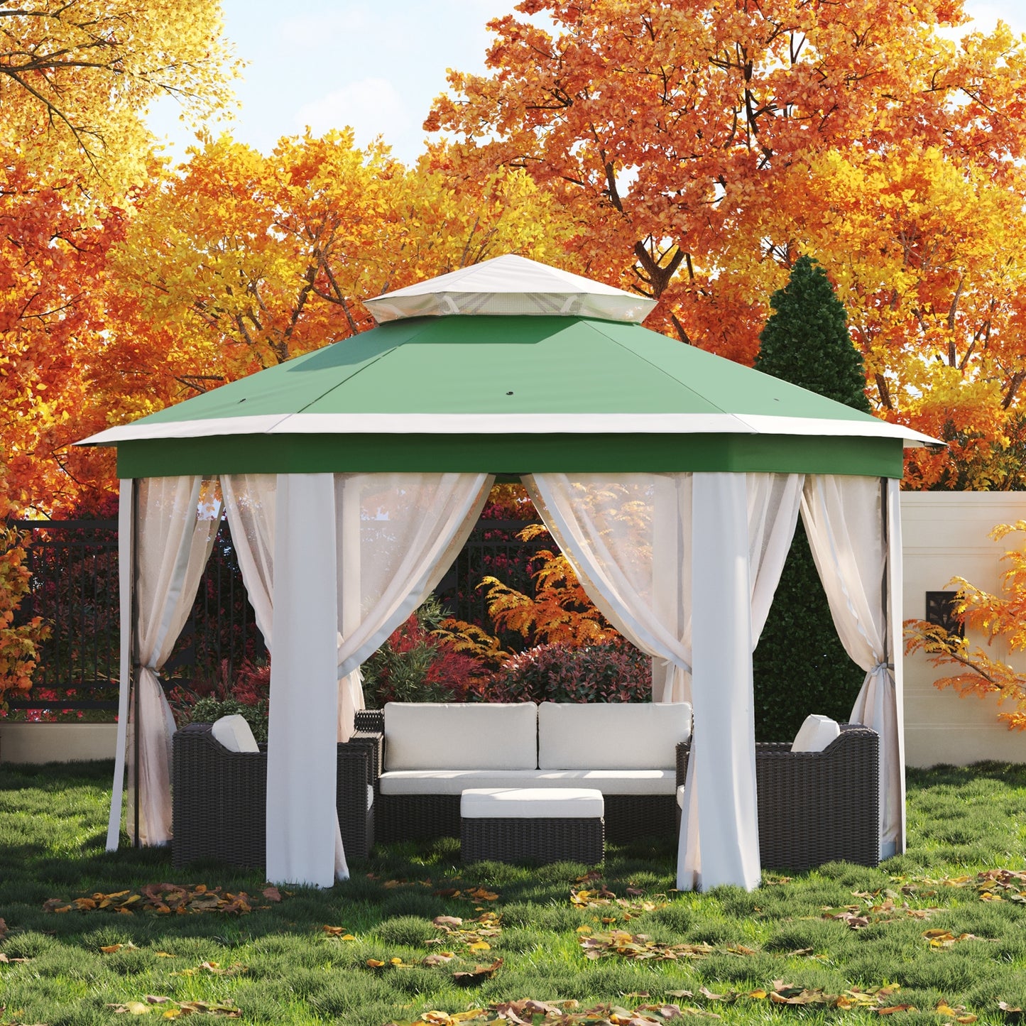 Garvee 79.5" Pop up Gazebo, Adjustable Height with Mosquito Net, Double-Layer
