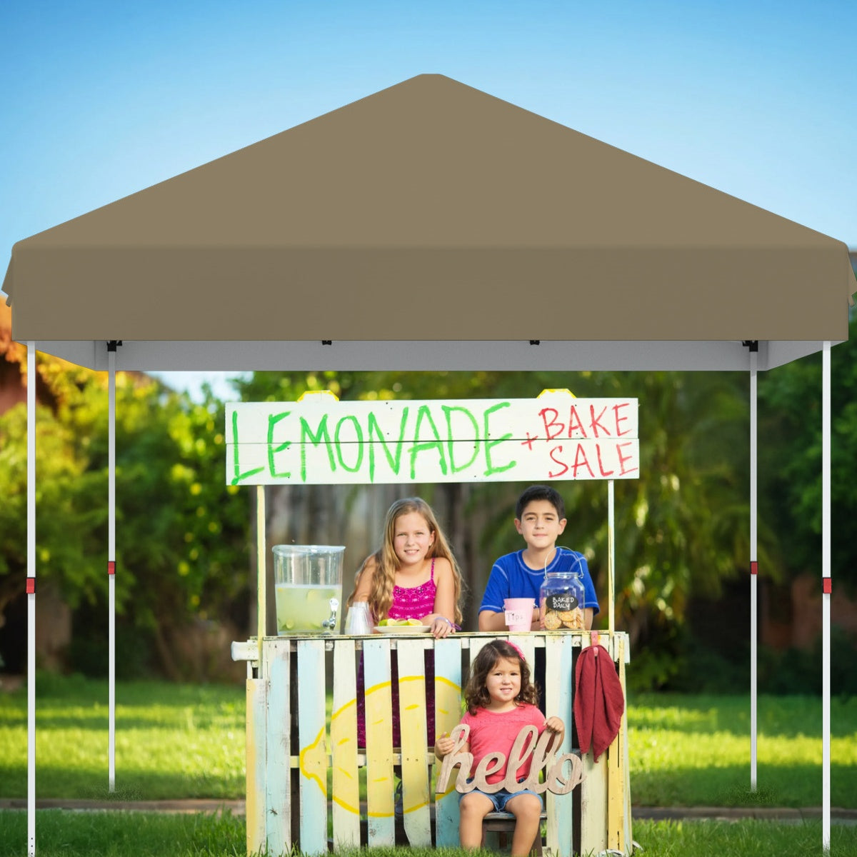 Garvee 10 x 10 Ft Pop-up Canopy, One Button Push Setup, Heavy Duty, Portable Roller Bag
