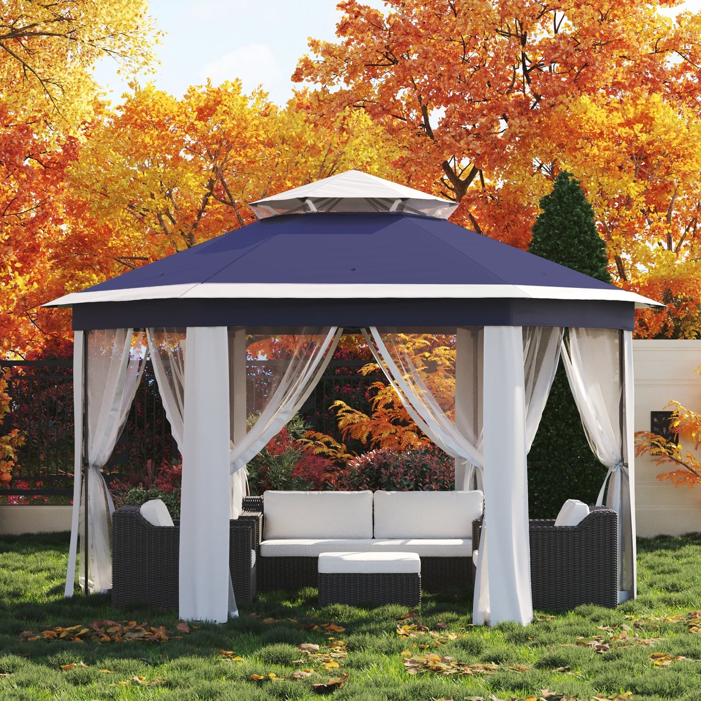 Garvee 79.5" Pop up Gazebo, Adjustable Height with Mosquito Net, Double-Layer