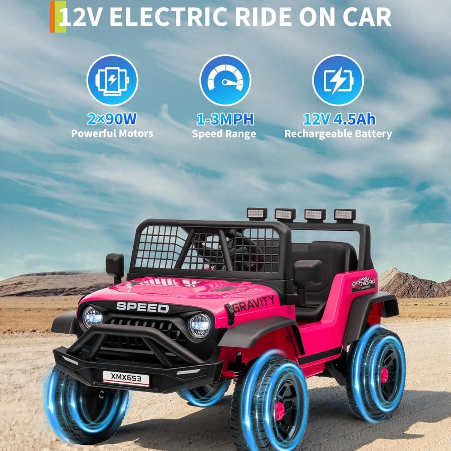 Garvee 12V Kids Ride on Car with Remote Controller, for Children 3-6 Years