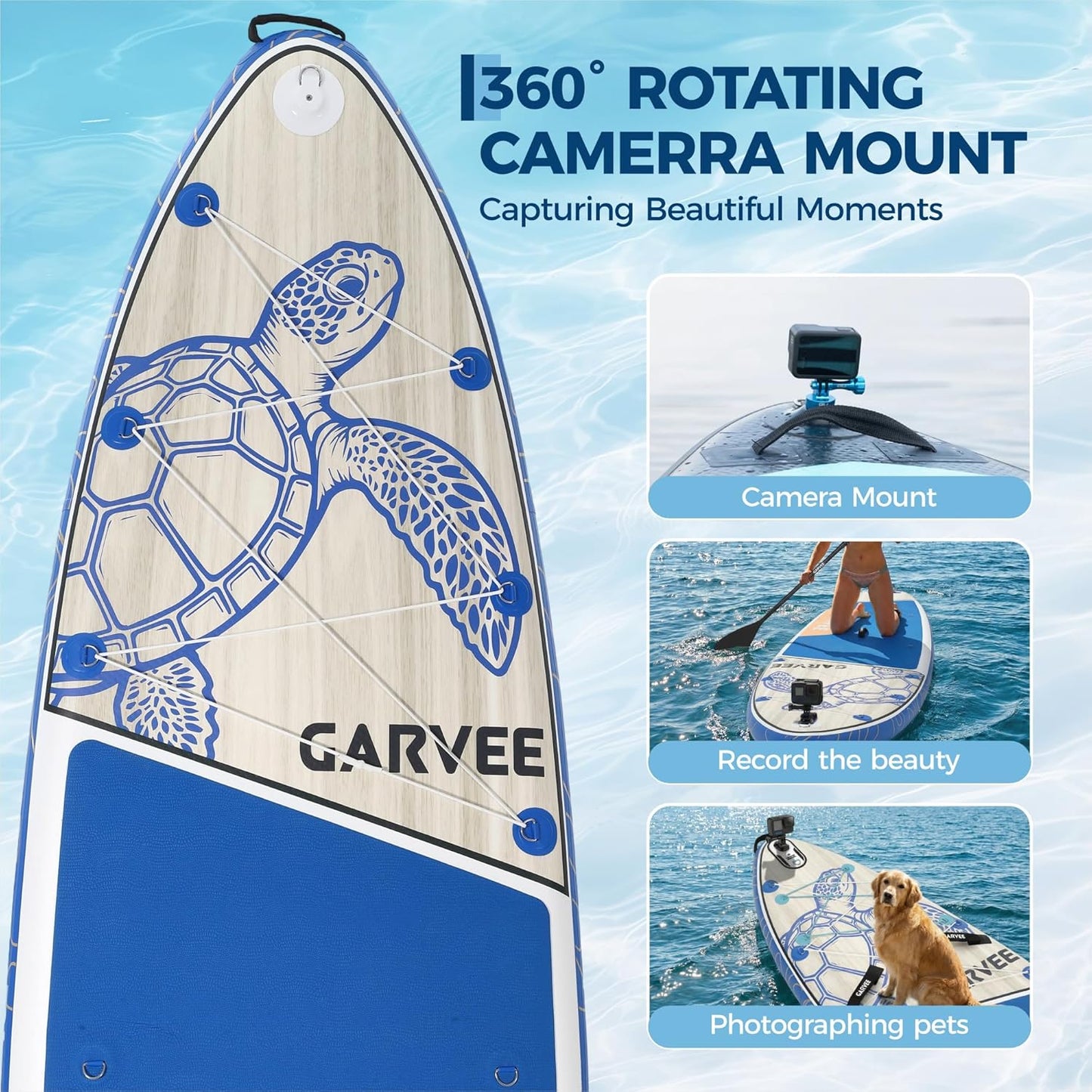 Garvee 11 ft Inflatable Stand up Paddle Boards with Premium SUP Accessories