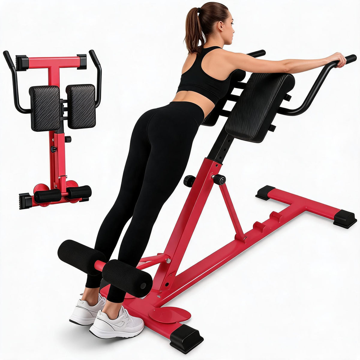 Riedhoff Roman Chair, Adjustable Hyperextension Bench, 25" to 37" Adjustable Height, 330 lbs