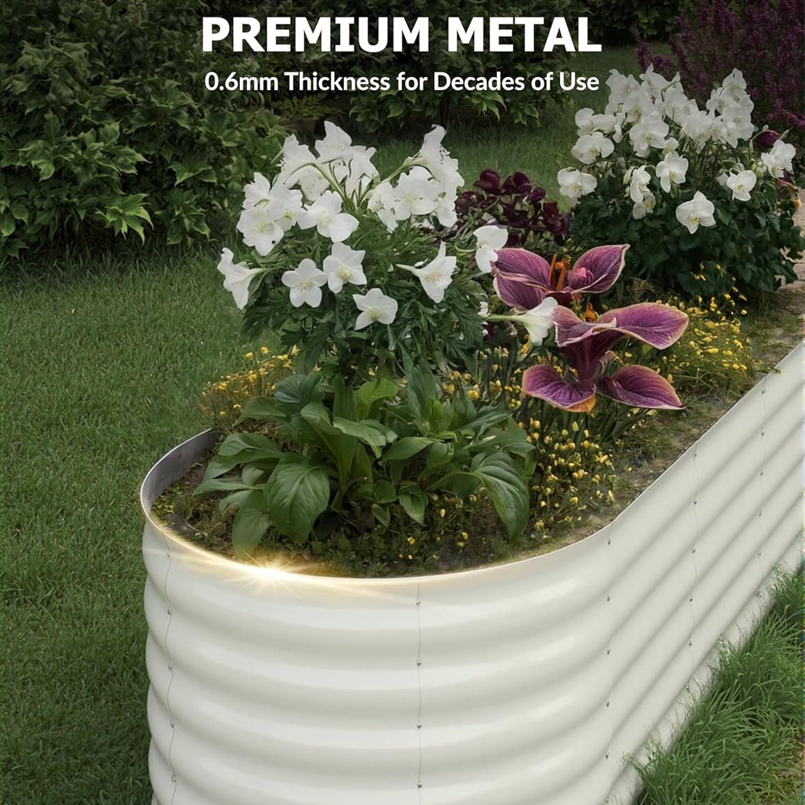 Garvee Elliptical feet Steel Planter Box, Raised Garden Bed