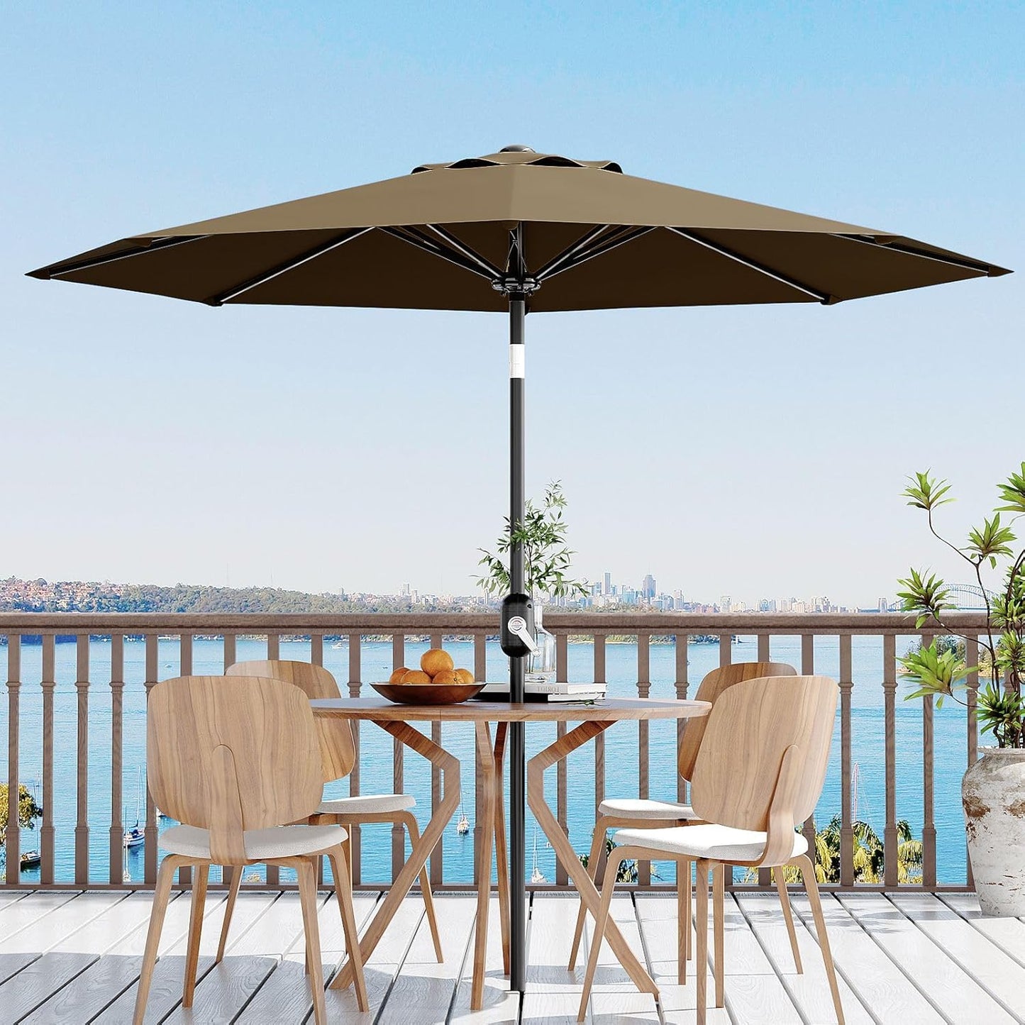 Garvee Outdoor Octagon Patio Umbrella, 8.69 x 8.69 x 7.87 ft, 8 Sturdy Ribs