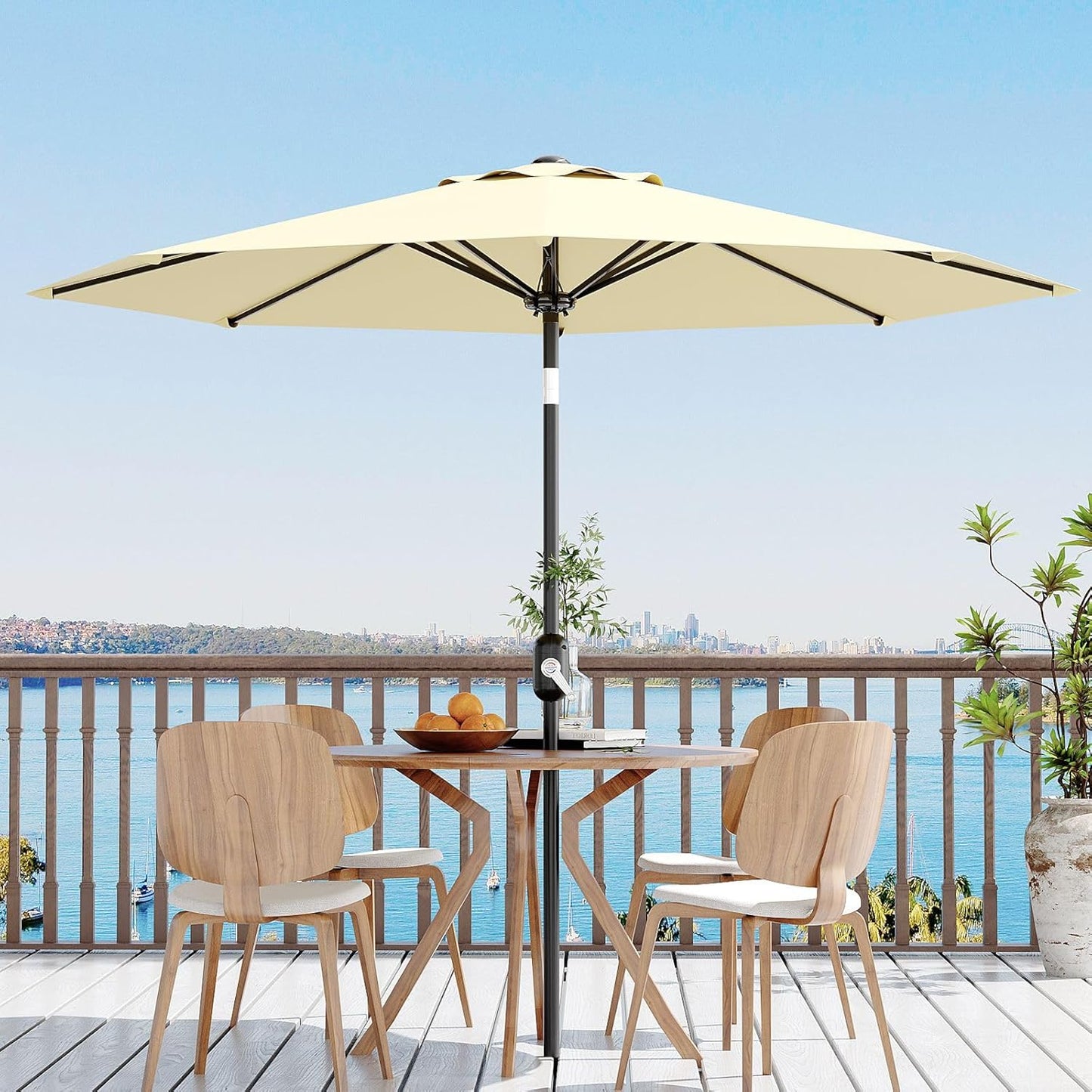Garvee Outdoor Octagon Patio Umbrella, 8.69 x 8.69 x 7.87 ft, 8 Sturdy Ribs