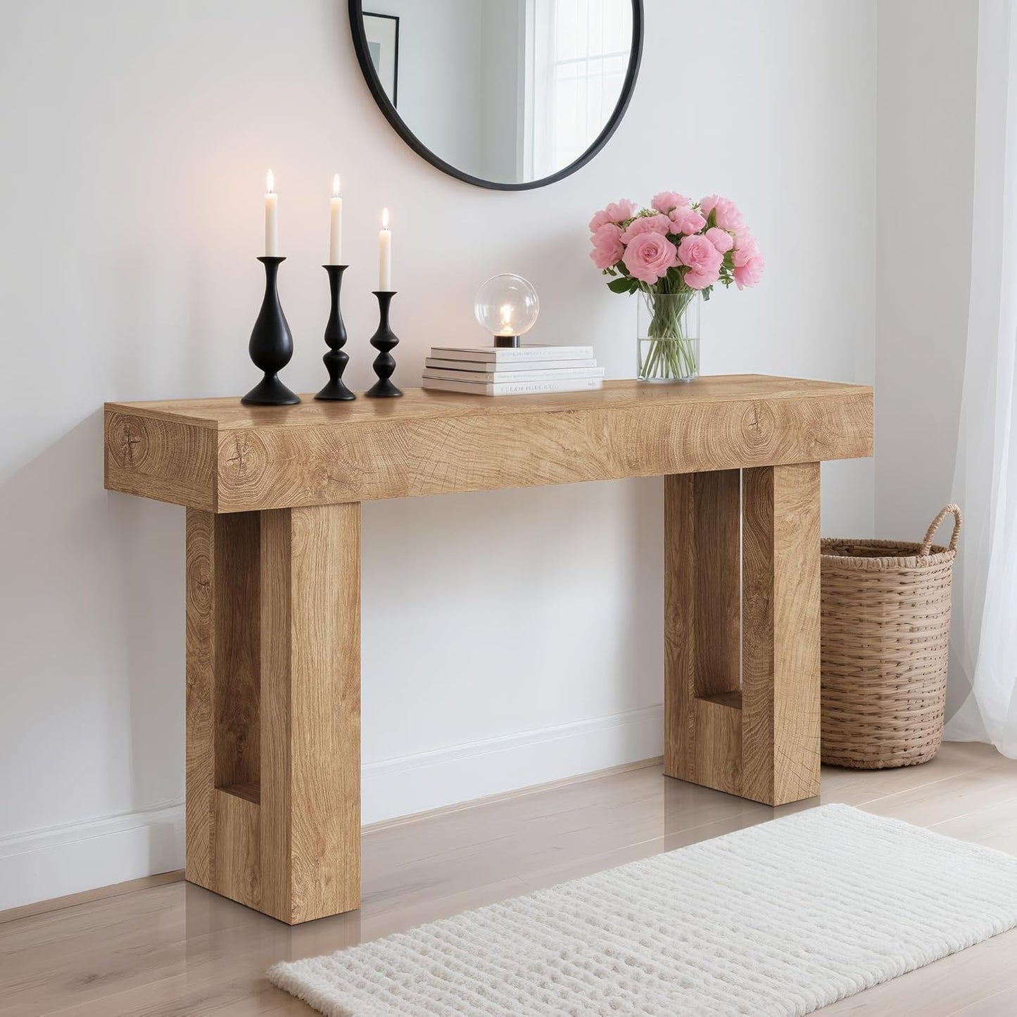 Garvee 63" Console Table for Entryway, Industrial Console Sofa Table