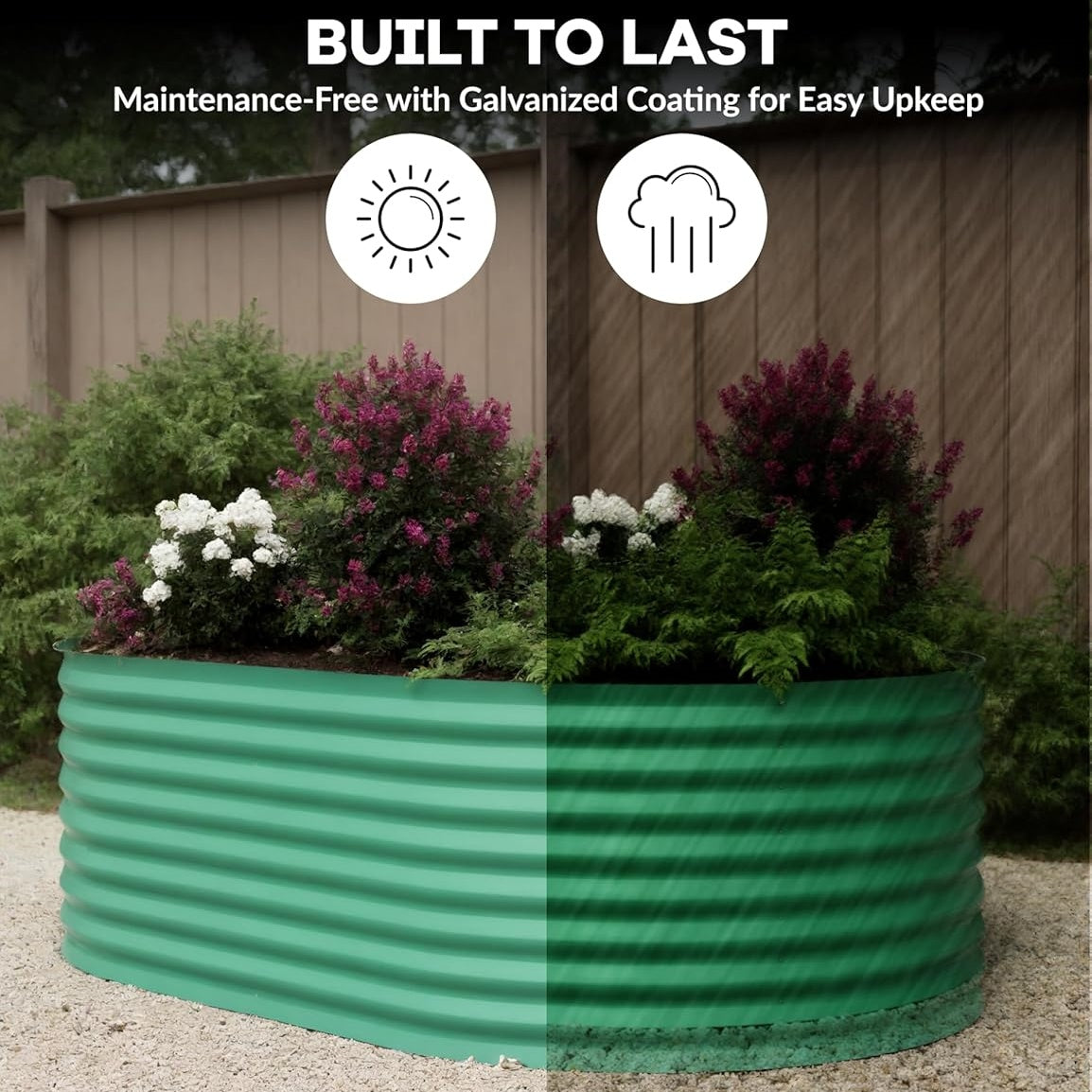 Garvee Elliptical feet Steel Planter Box, Raised Garden Bed
