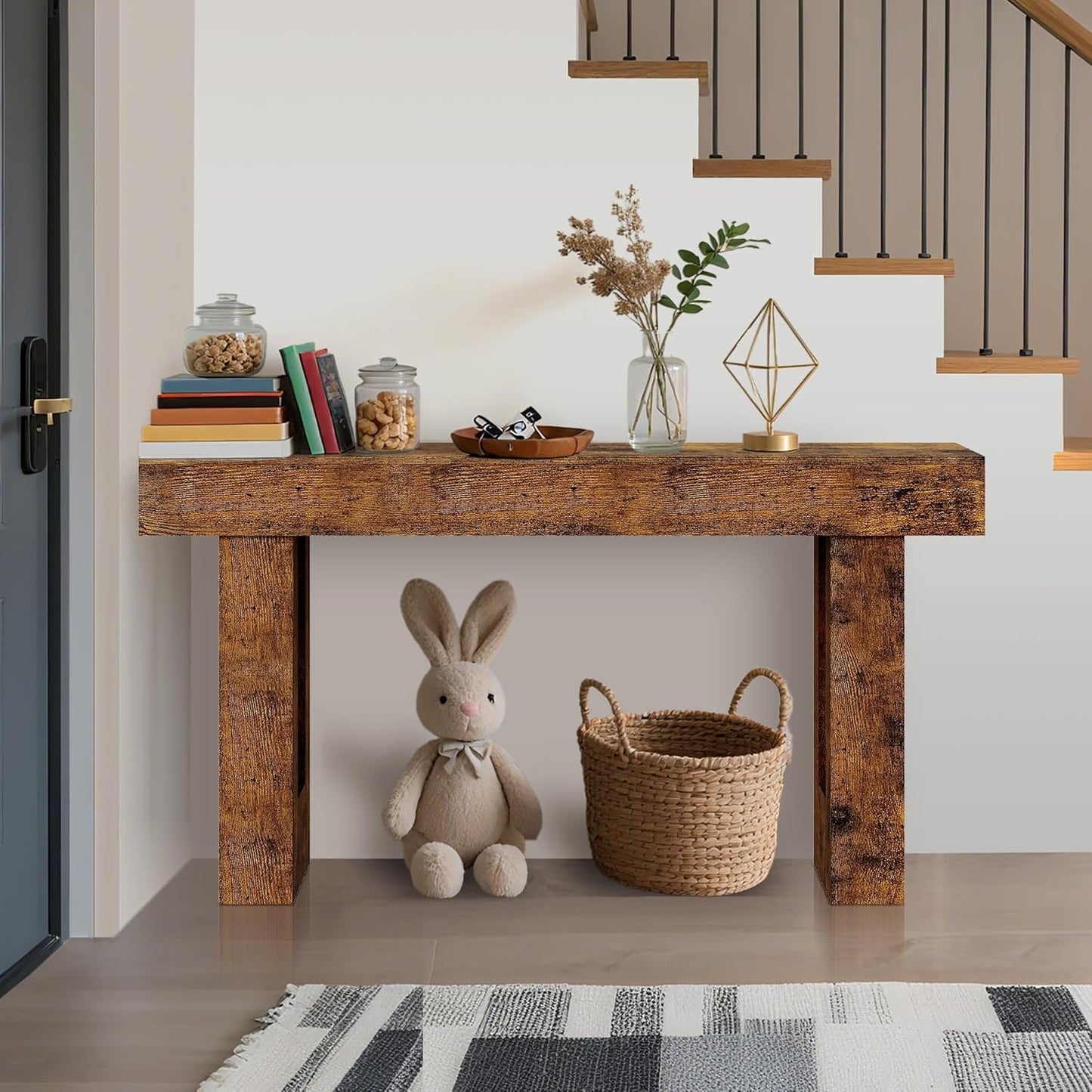 Garvee 63" Console Table for Entryway, Industrial Console Sofa Table