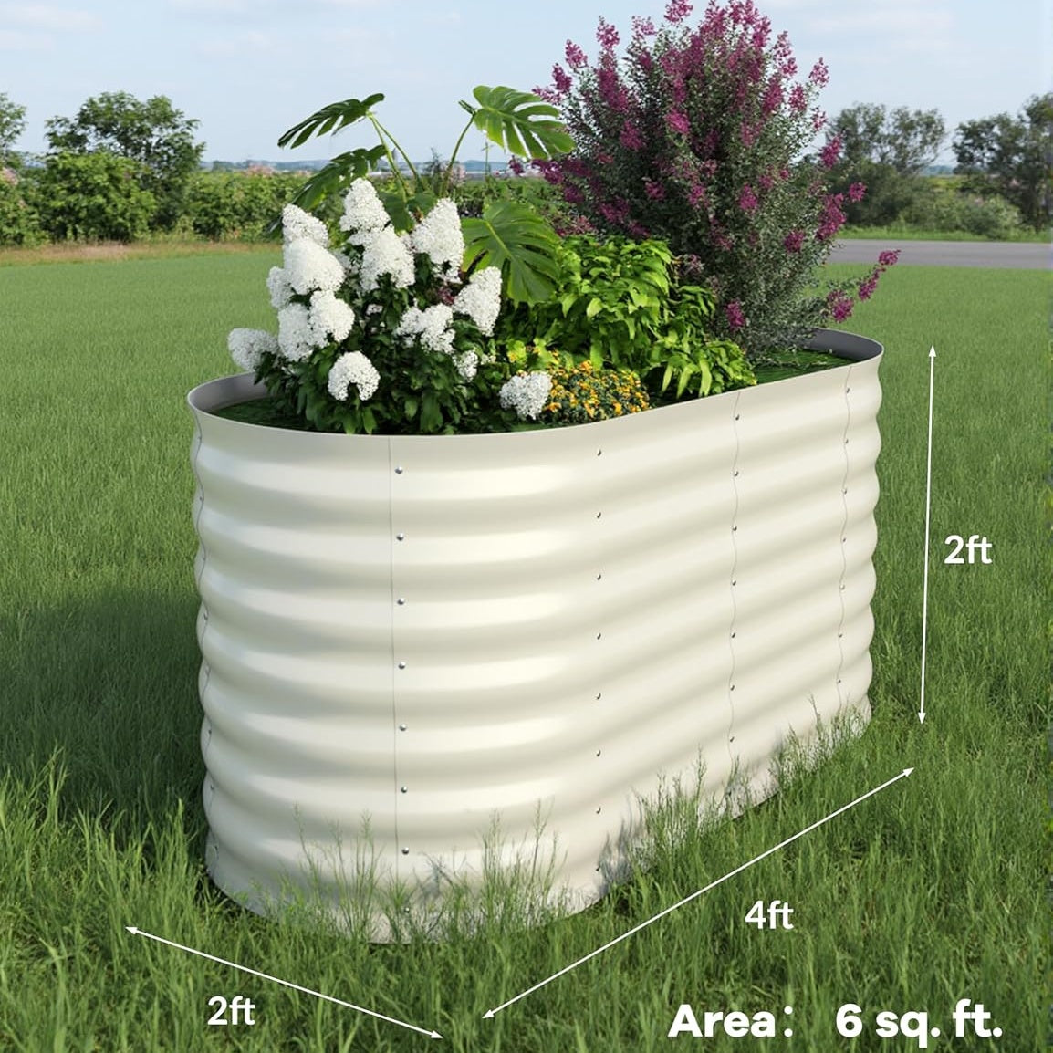 Garvee Elliptical feet Steel Planter Box, Raised Garden Bed