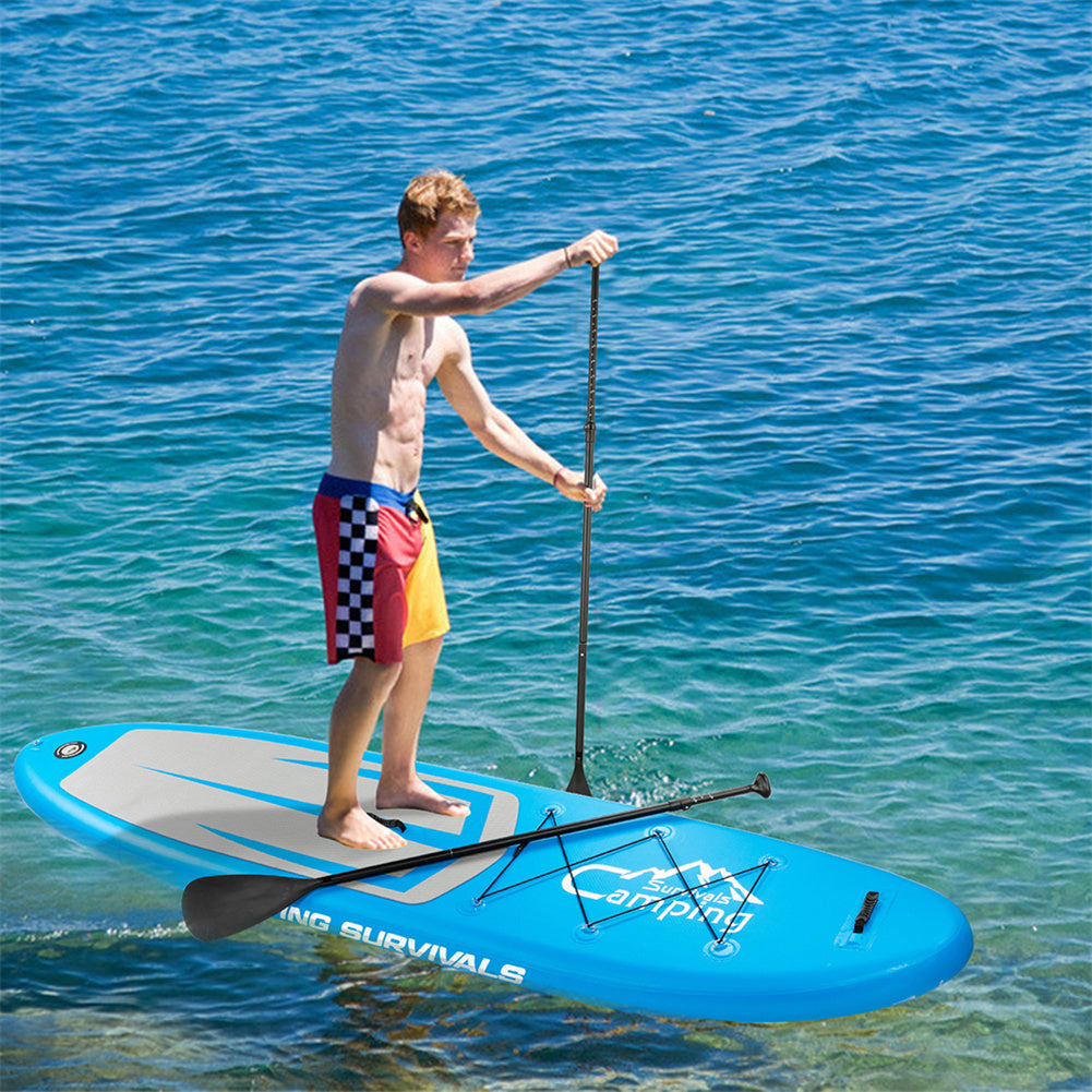THBOXES Inflatable Stand Up 11ft Paddle Board with Removable Fin Surfboard Sup Blue Gray