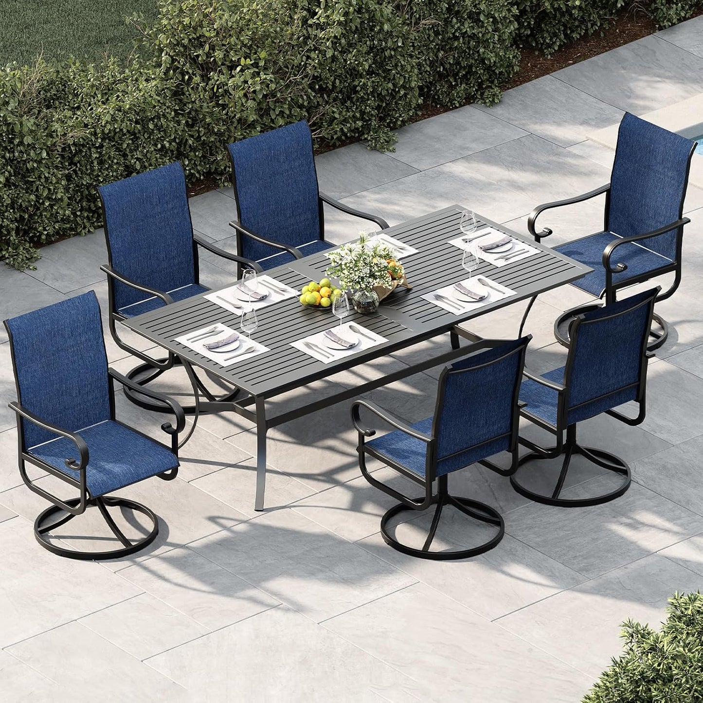 Riedhoff Patio Swivel Chairs Set of 2, with High Back, 23 x 20 x 40"