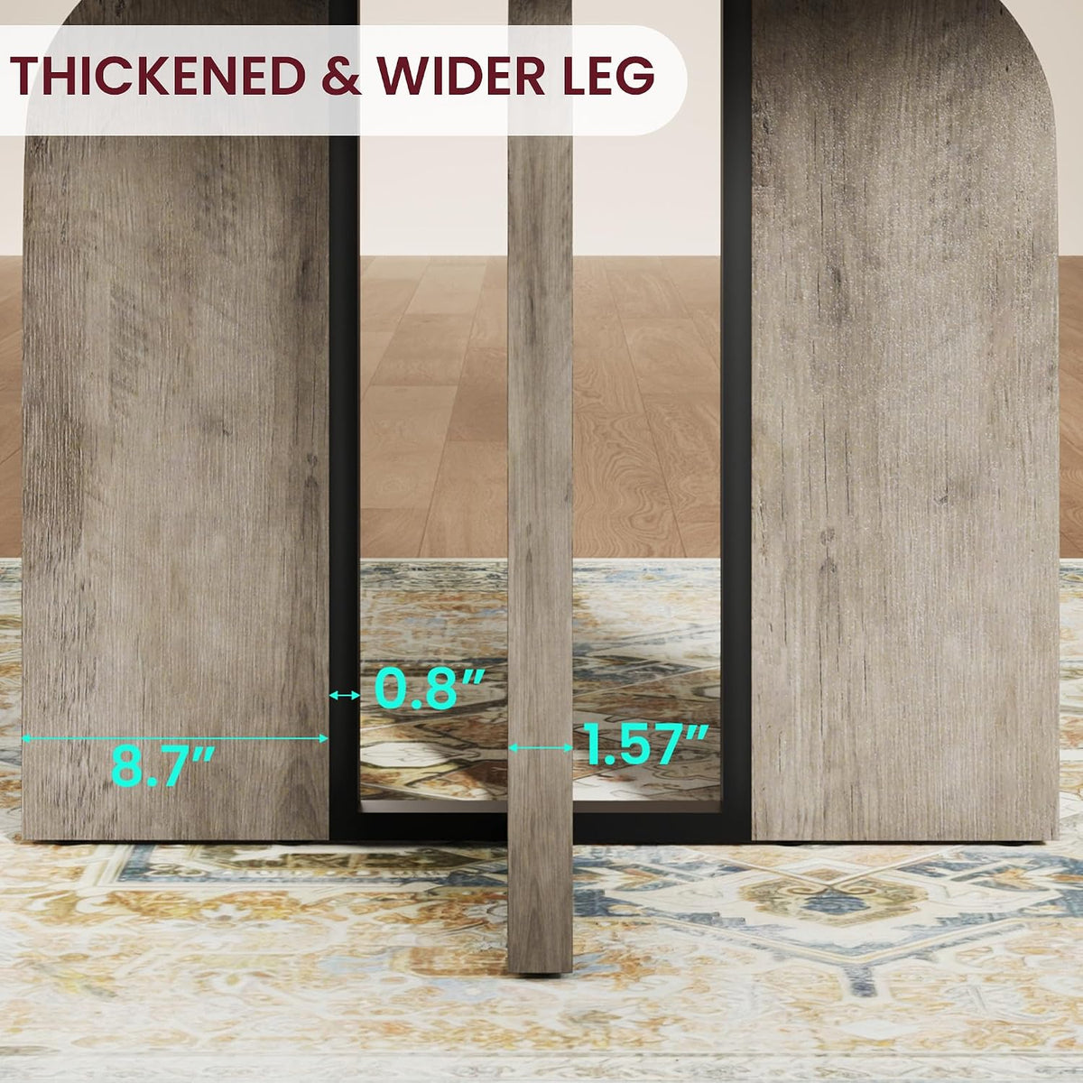 Riedhoff 47" to 63" Farmhouse Extendable Dining Table for 4-8