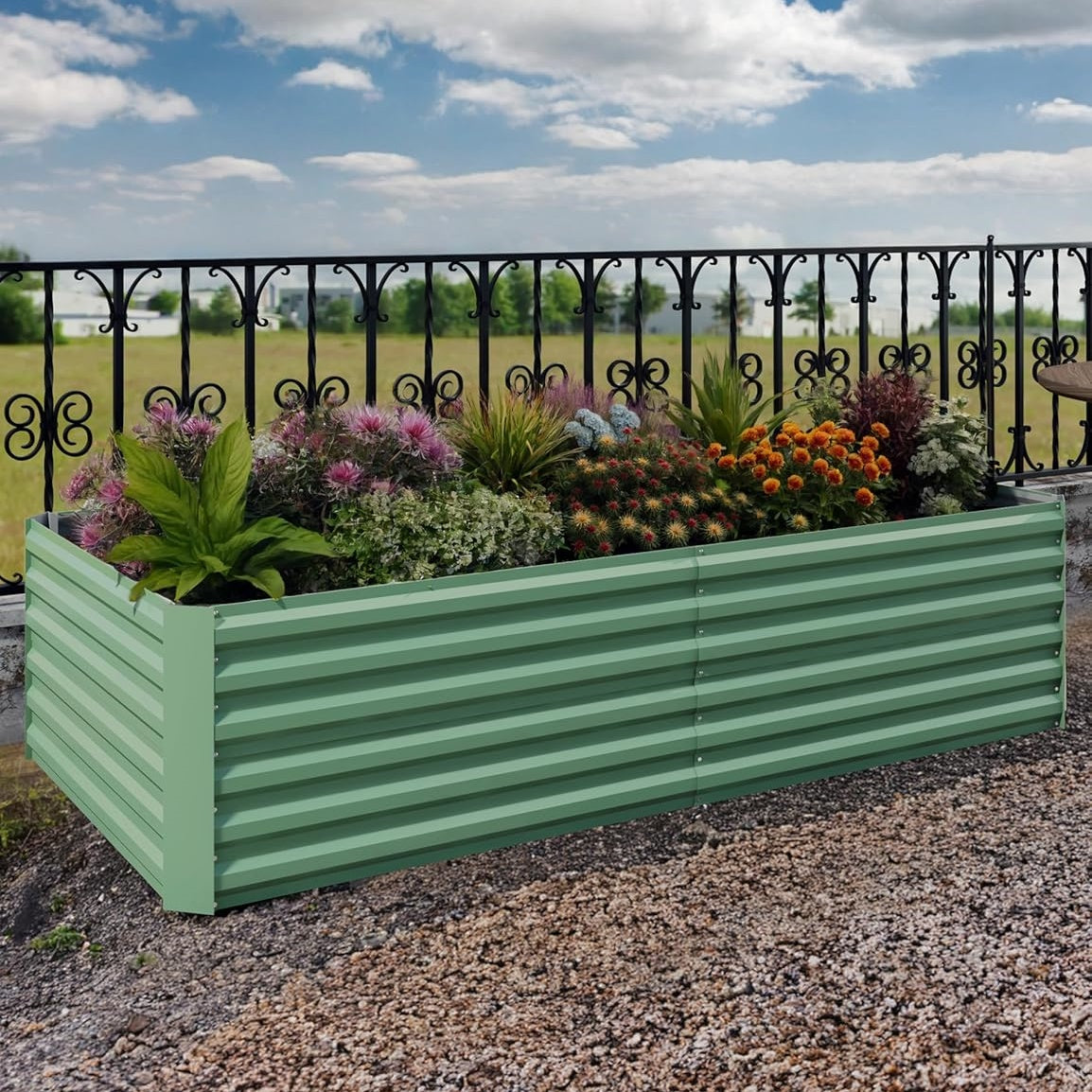 Riedhoff Steel Raised Garden Bed, Square Shape