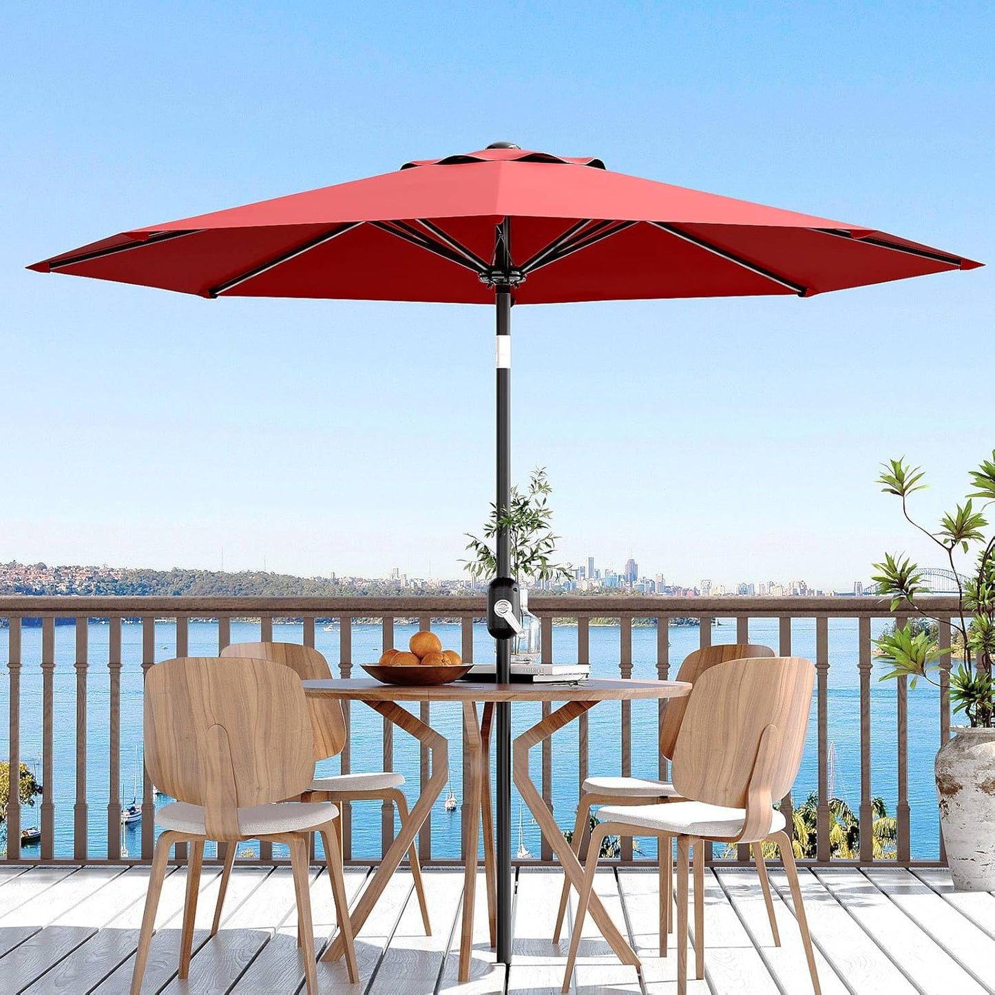 Garvee Outdoor Octagon Patio Umbrella, 8.69 x 8.69 x 7.87 ft, 8 Sturdy Ribs