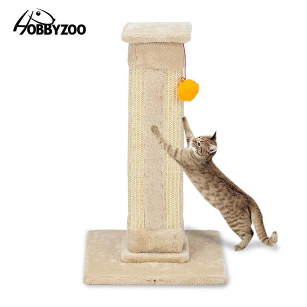 BEESCLOVER 21 inch  Cat Pet Climbing Frame with Ball Climbing Mount Beige