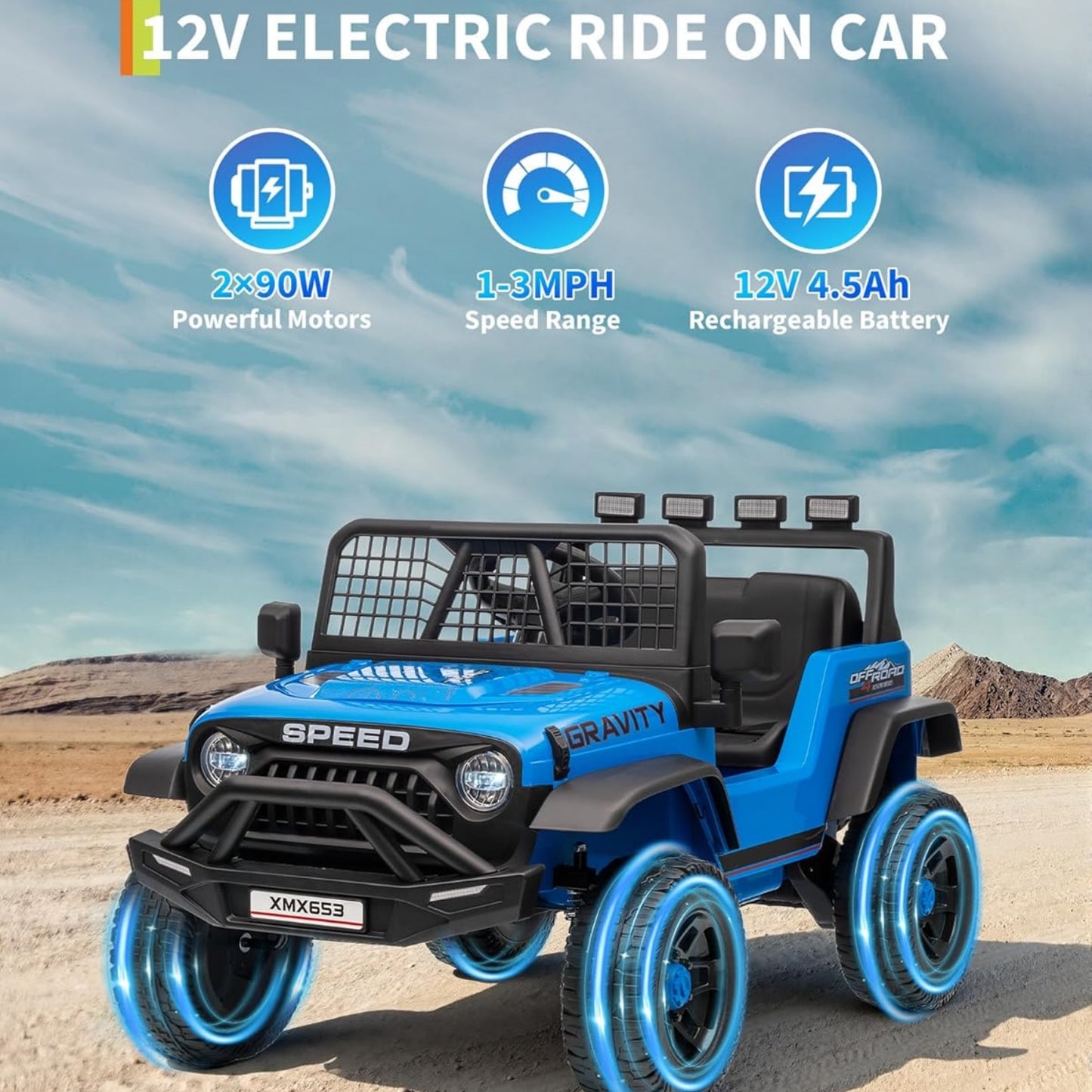 Garvee 12V Kids Ride on Car with Remote Controller, for Children 3-6 Years