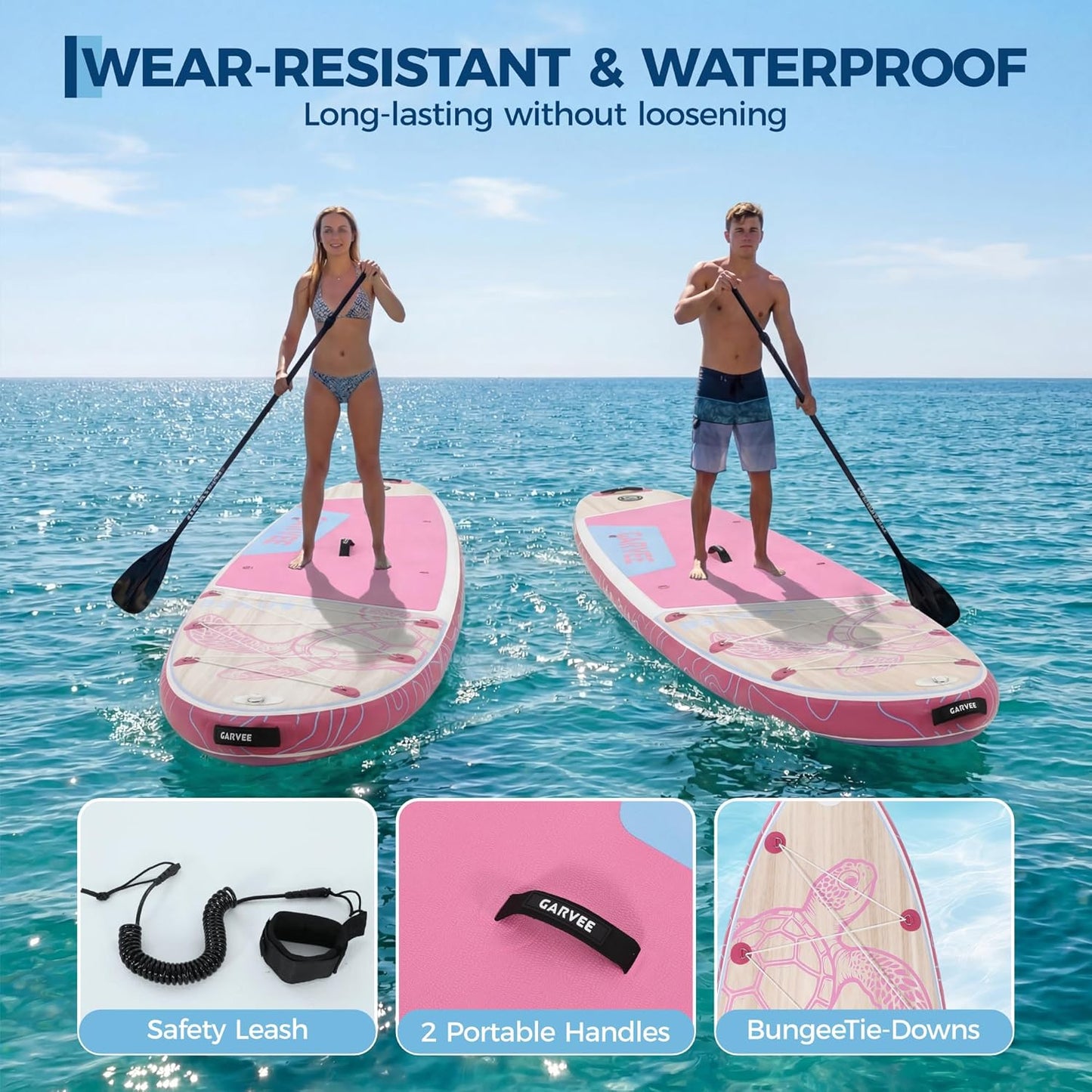 Garvee 11 ft Inflatable Stand up Paddle Boards with Premium SUP Accessories