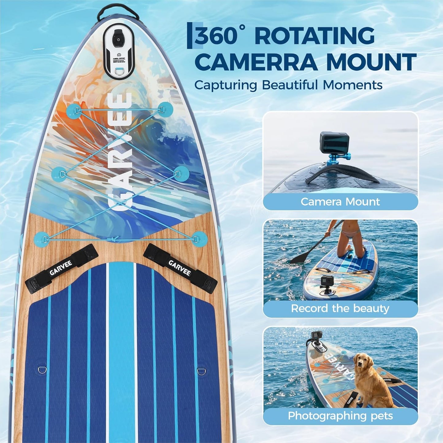 Garvee 11 ft Inflatable Stand up Paddle Boards with Premium SUP Accessories