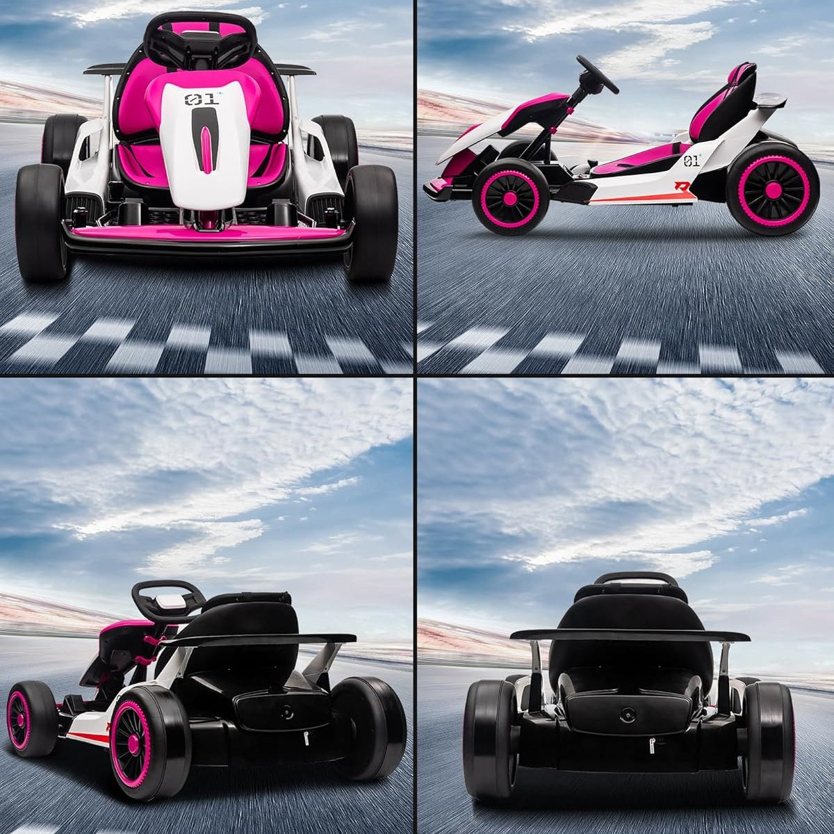 Garvee Kids Electric Drift Go-Kart, 24V 7AH Battery, 2*150W Motors, Outdoor Ride On Toy