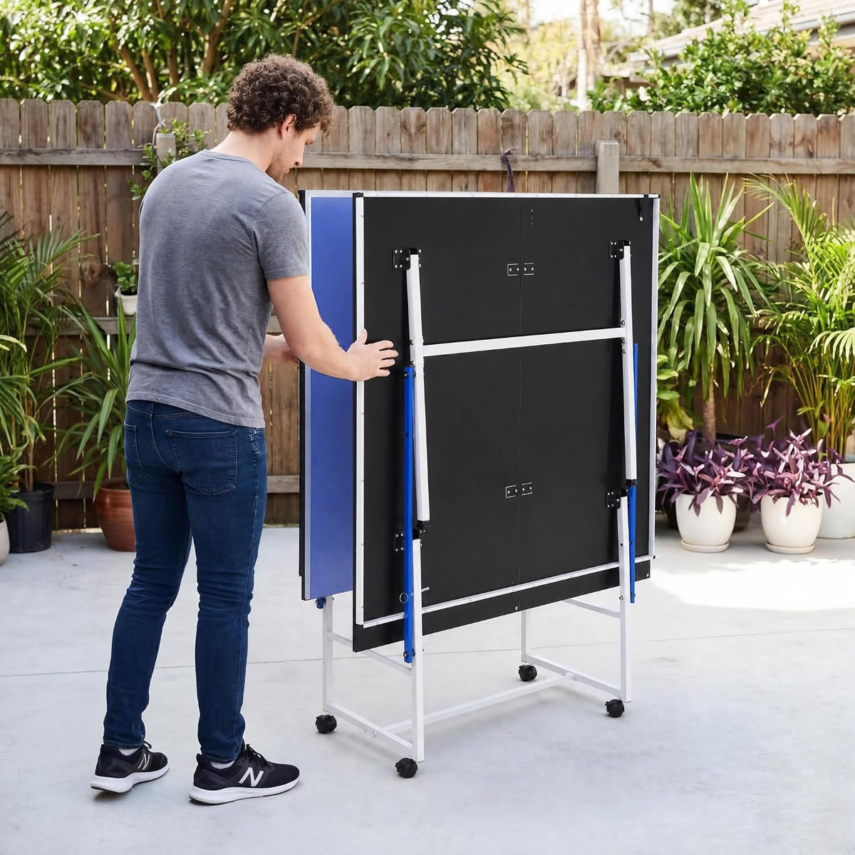 Riedhoff Portable Table Tennis Table with 2 Paddles & 3 Balls