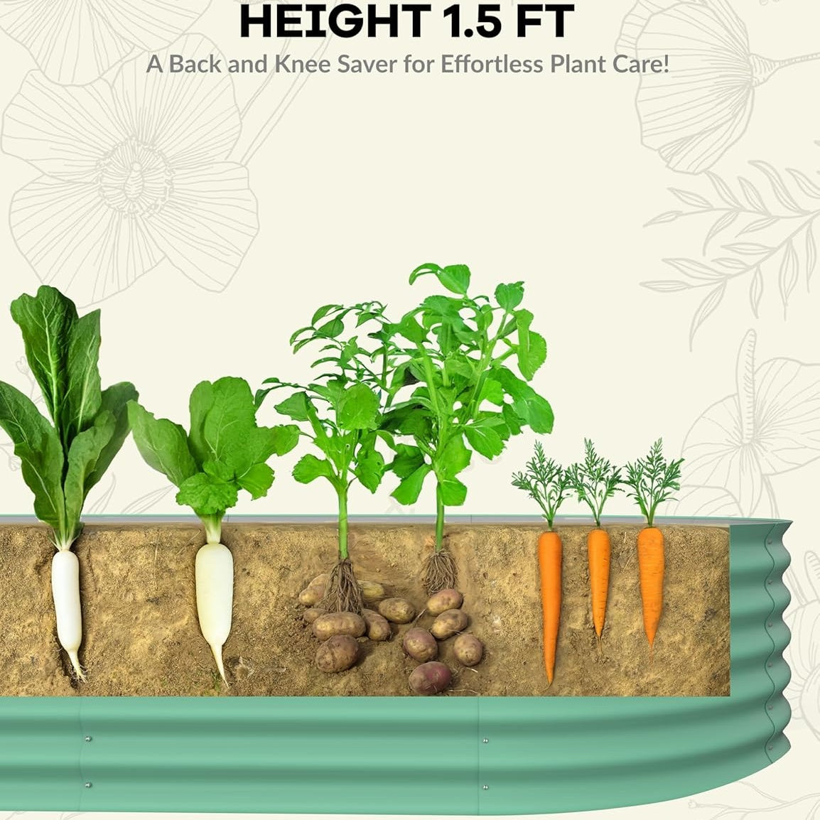 Garvee Elliptical feet Steel Planter Box, Raised Garden Bed
