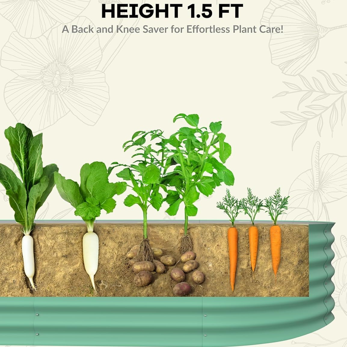 Goldensoil Raised Garden Bed,Galvanized Raised, Planter Boxes