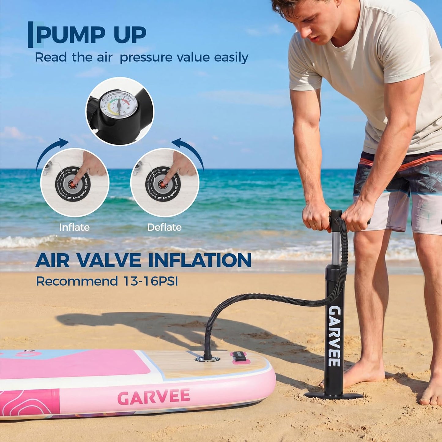 Garvee 11 ft Inflatable Stand up Paddle Boards with Premium SUP Accessories