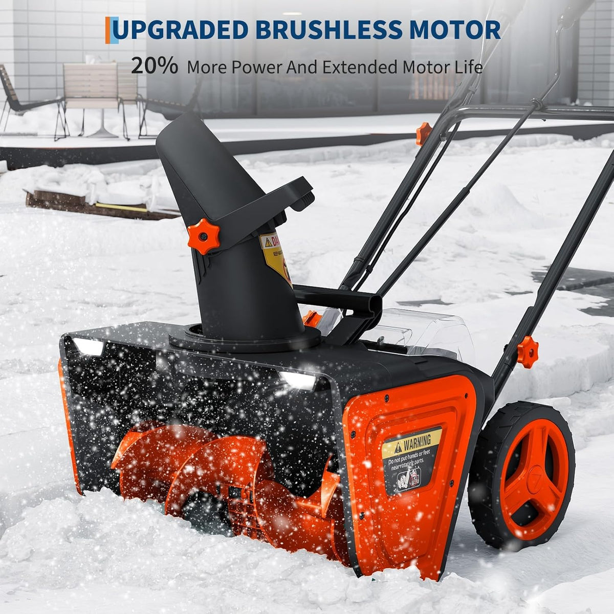 Riedhoff Electric Snow Blower, 20" Clearing Path, 40V 4 Ah Battery, 25 ft Throwing Distance