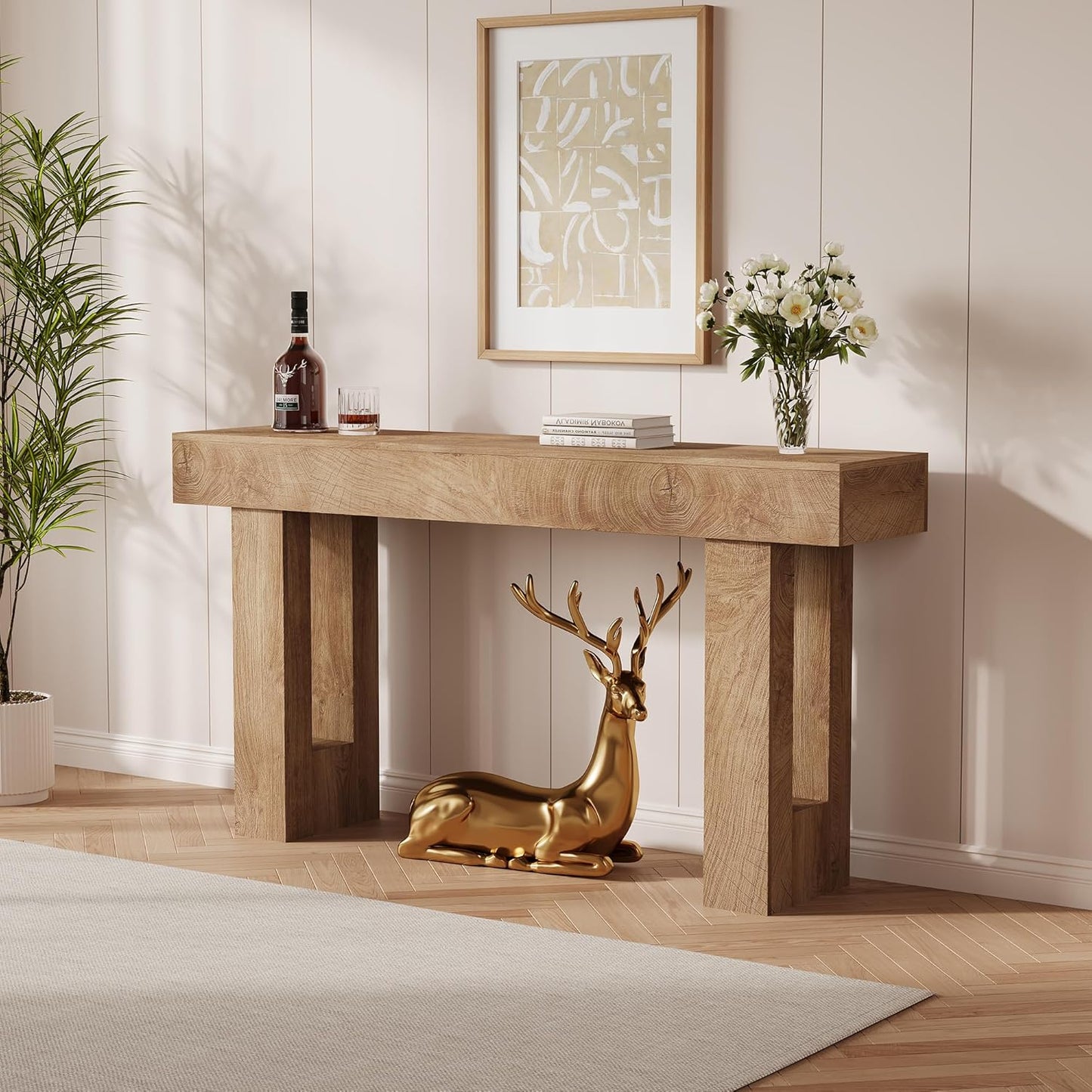 Garvee 63" Console Table for Entryway, Industrial Console Sofa Table