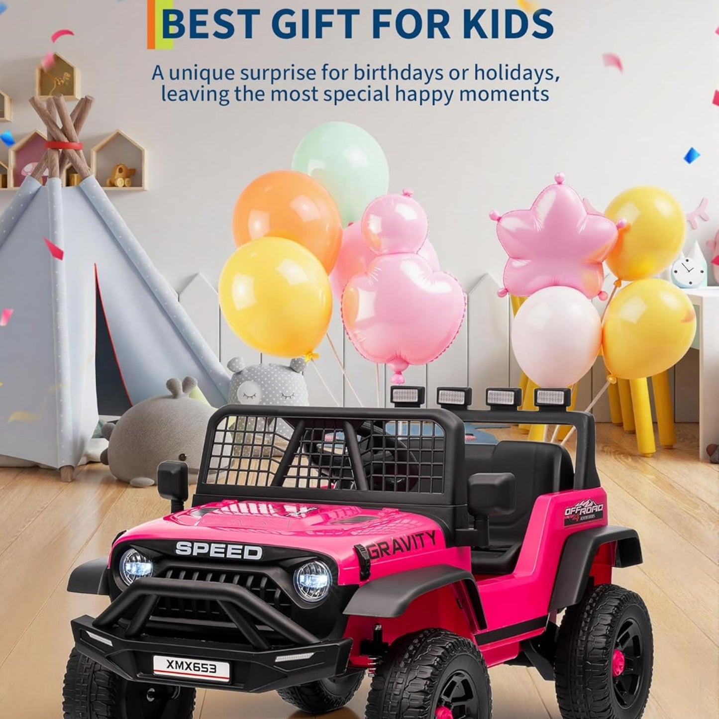 Garvee 12V Kids Ride on Car with Remote Controller, for Children 3-6 Years