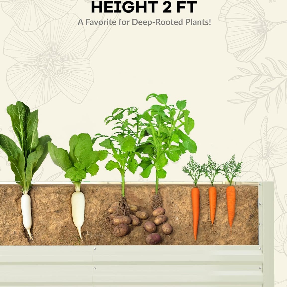 Riedhoff Steel Raised Garden Bed, Square Shape