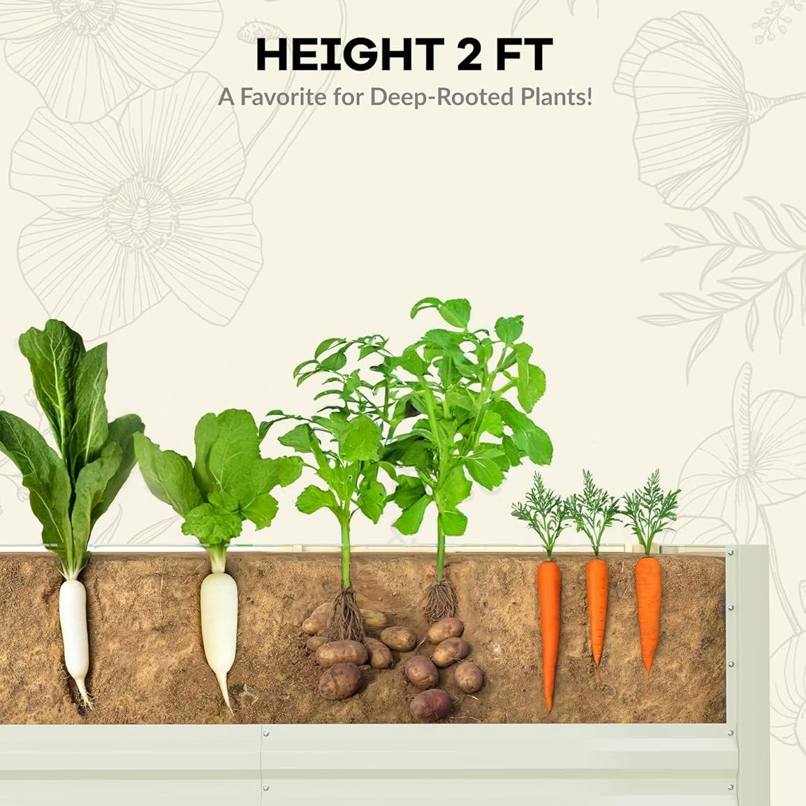 Riedhoff Steel Raised Garden Bed, Square Shape