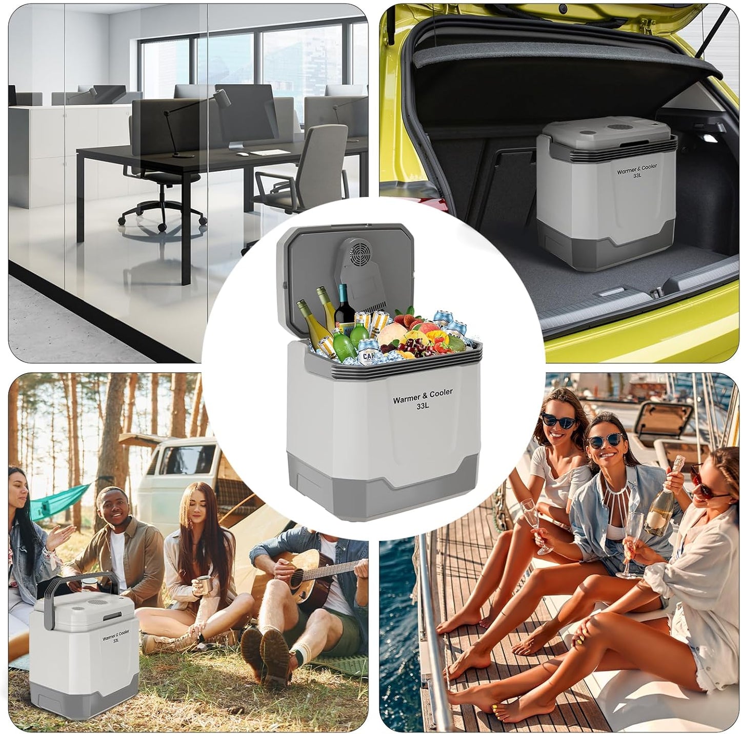 Riedhoff Car Refrigerator, Cooler & Warmer 35 Quart/33 L, 12V/110V AC Plug in