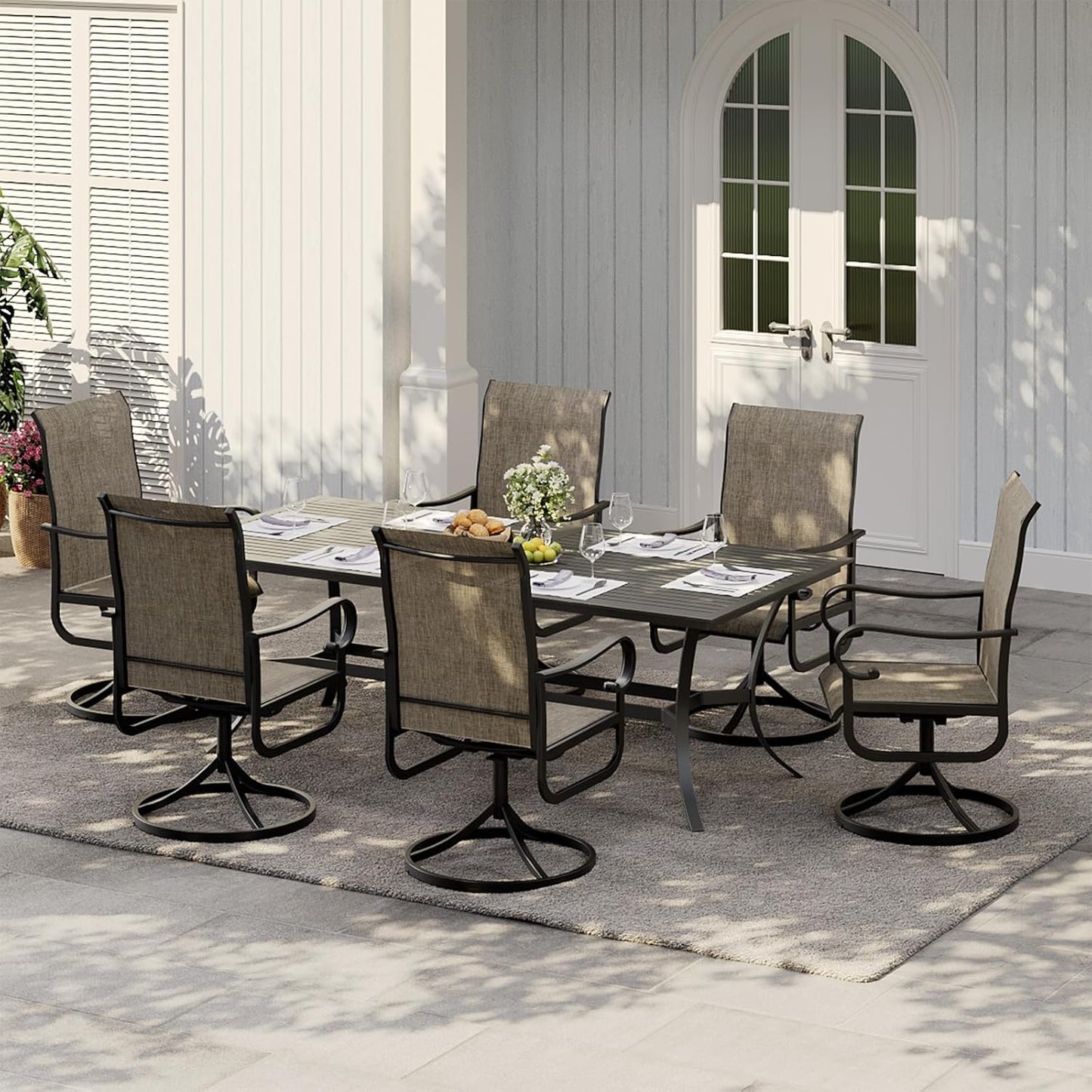 Riedhoff Patio Swivel Chairs Set of 2, with High Back, 23 x 20 x 40"