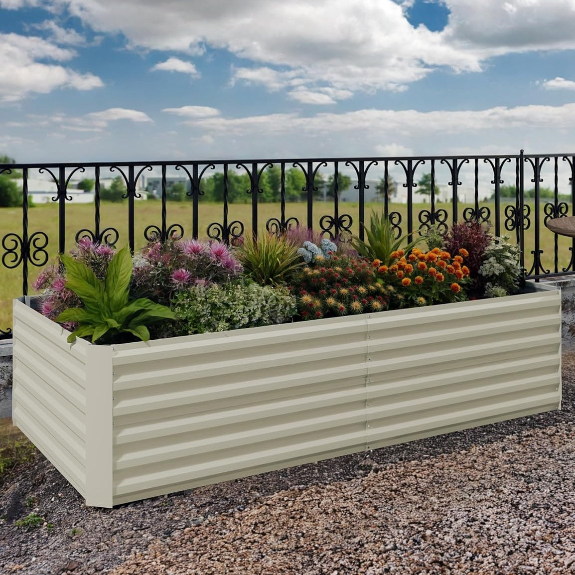 Riedhoff Steel Raised Garden Bed, Square Shape