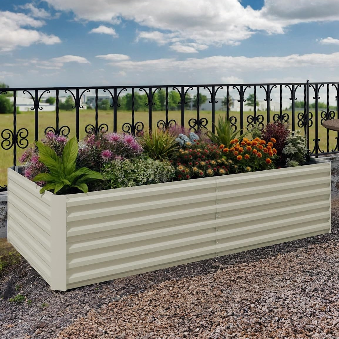 Riedhoff Steel Raised Garden Bed, Square Shape