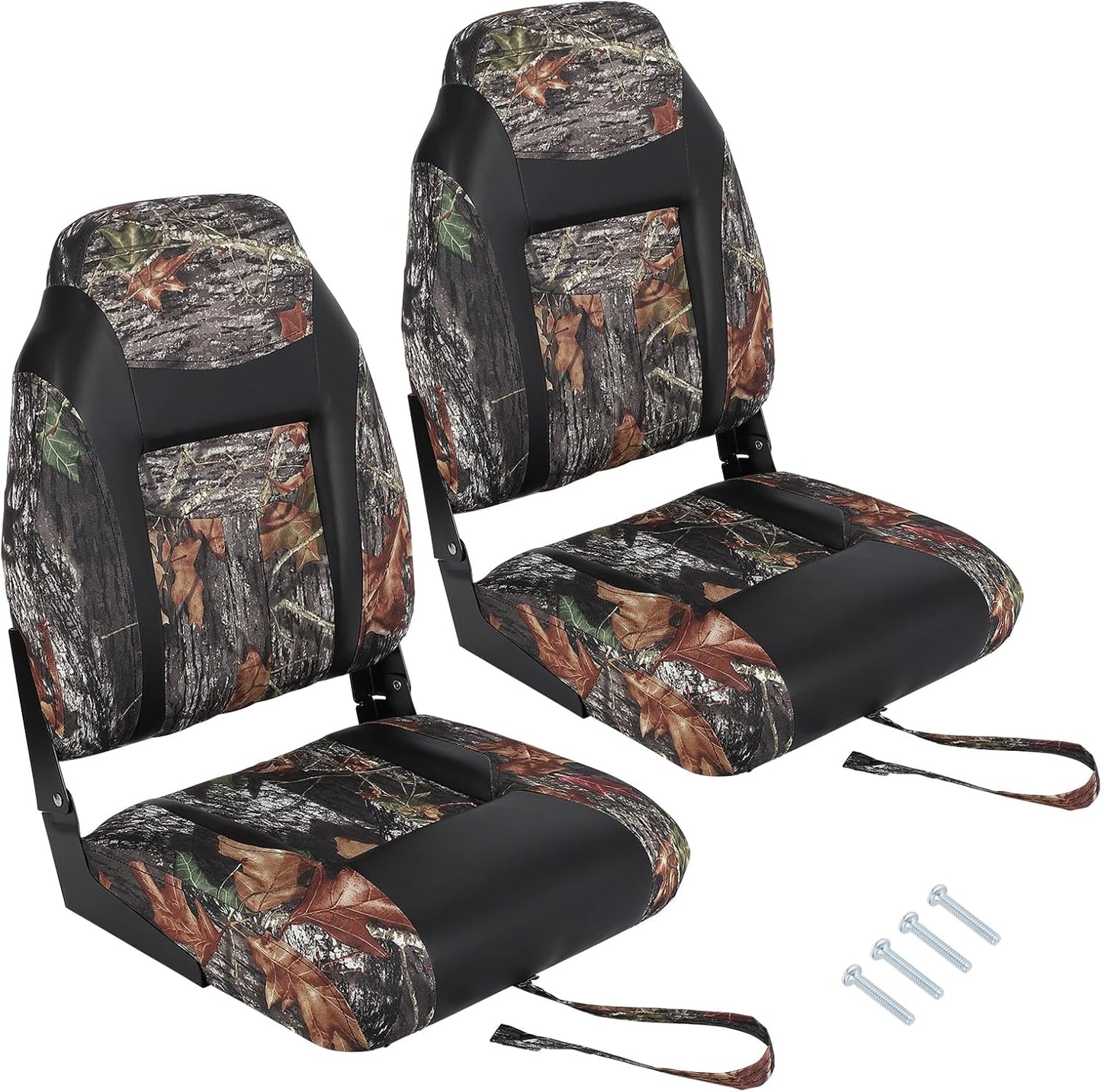 Garvee Folding Boat Seats, High Back, 2 Pack, Thick Sponge Padding and Hinge
